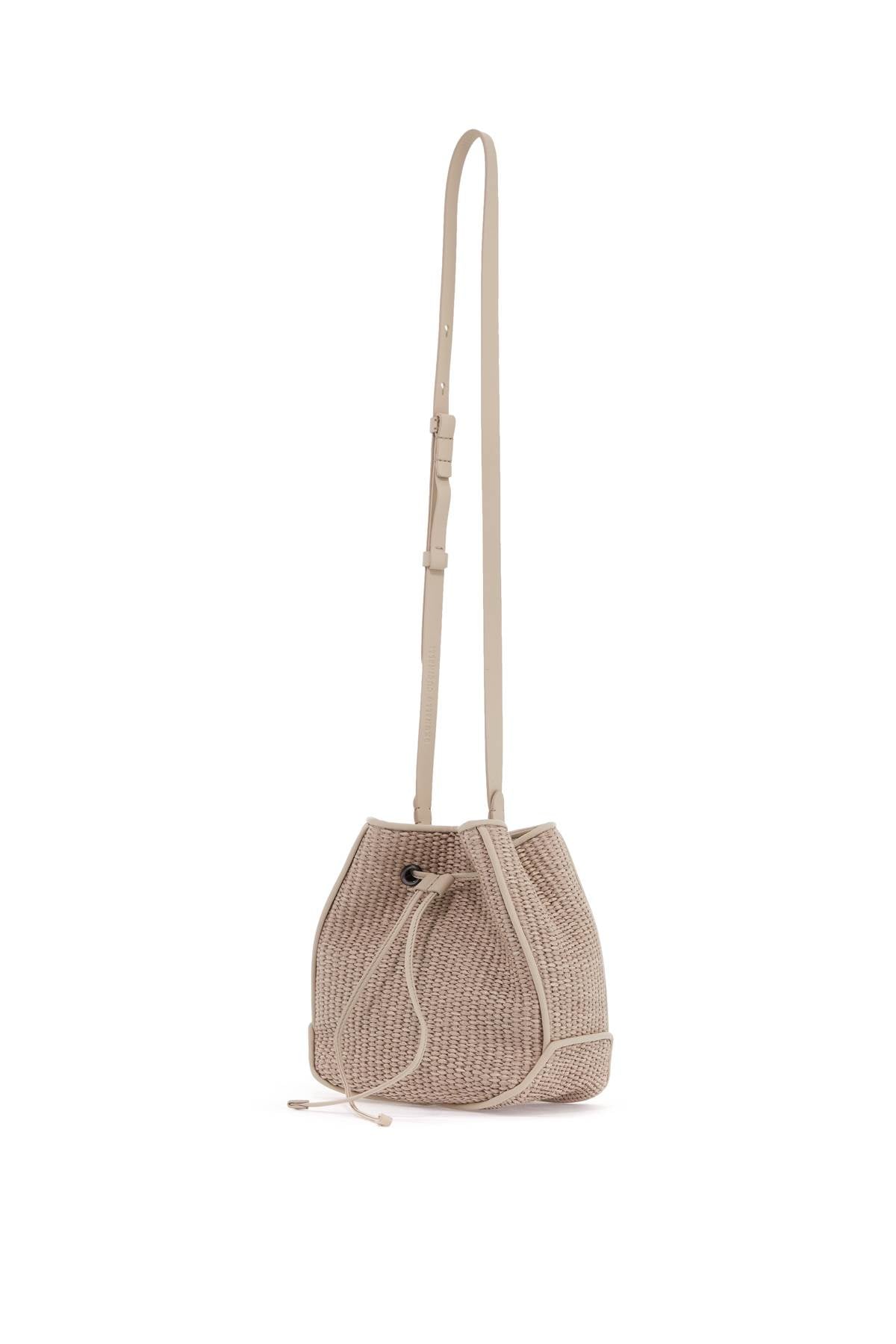 Brunello Cucinelli techno raffia bucket bag with