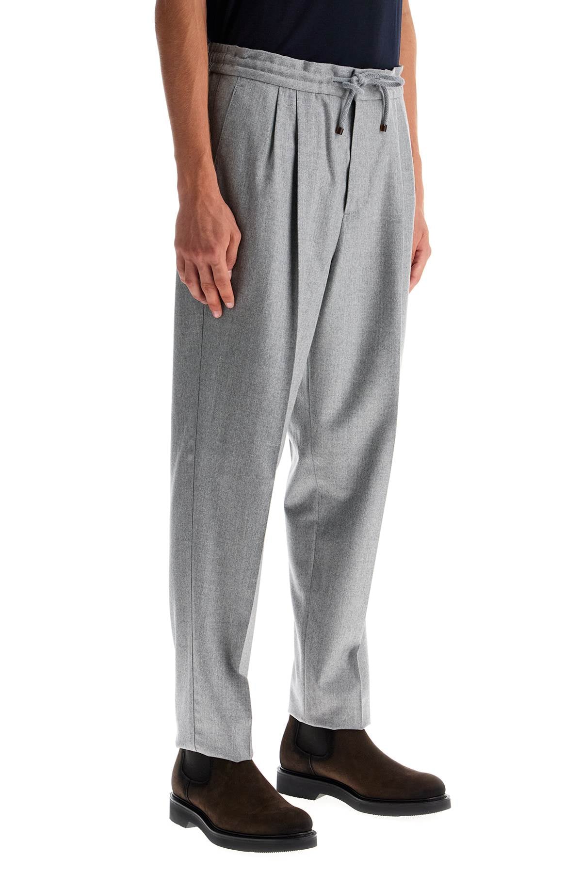 Brunello Cucinelli wool flannel leisure fit pants in