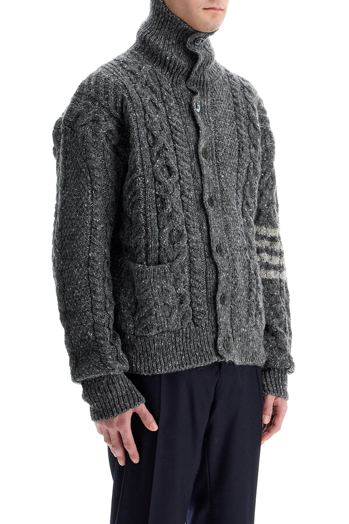 Thom Browne 4-bar mohair braided card