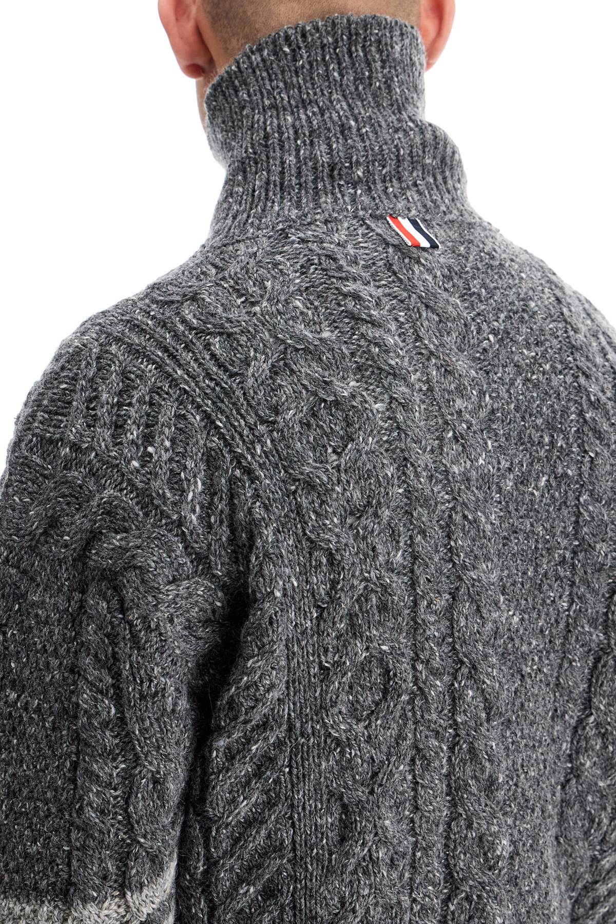 Thom Browne 4-bar mohair braided card