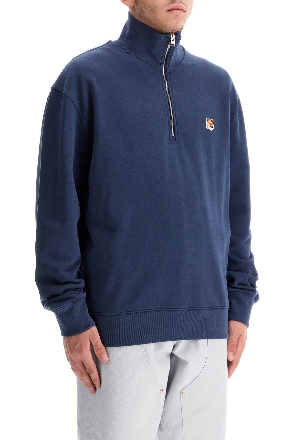 Maison Kitsune 'half-zip sweatshirt with fox head