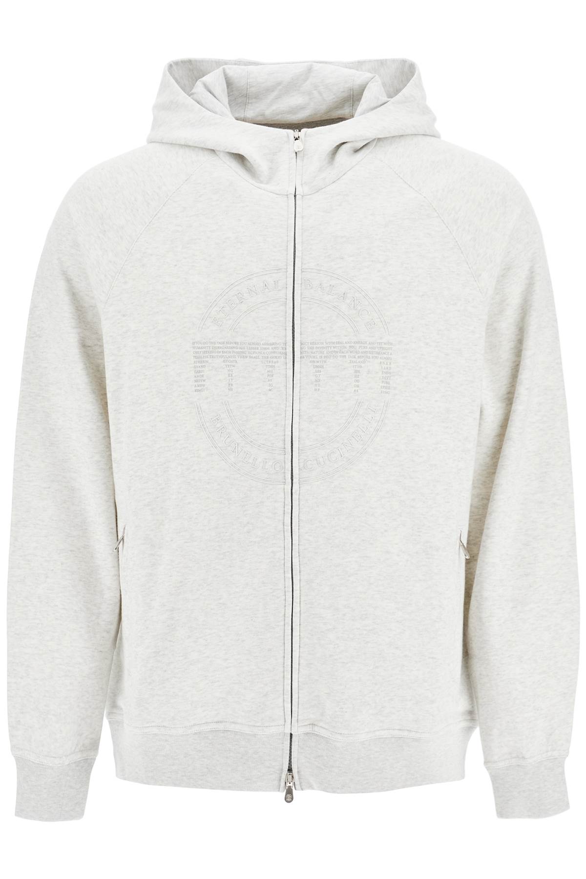 Brunello Cucinelli cotton techno hoodie with hood.