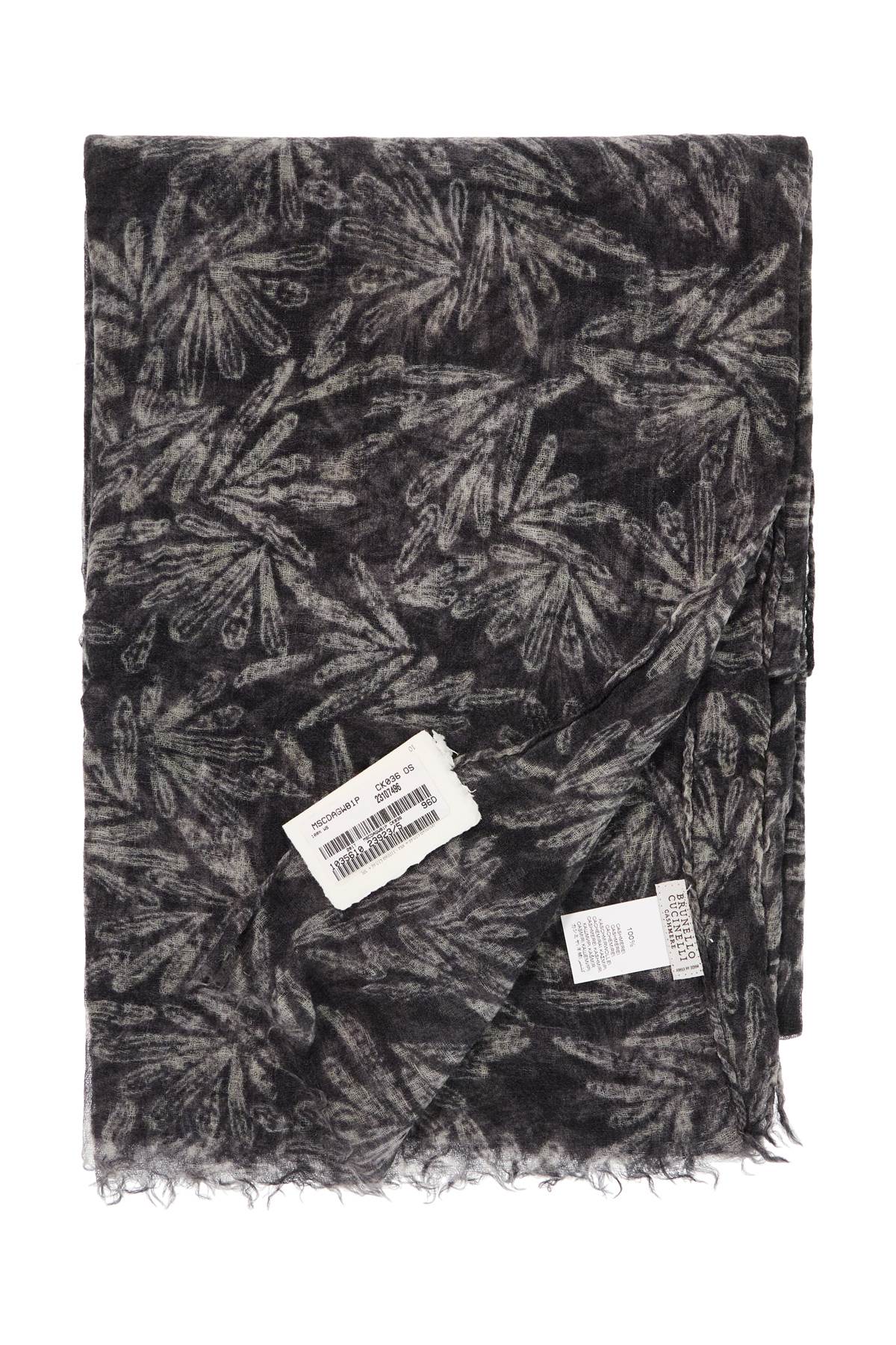 Brunello Cucinelli "cashmere scarf with fern print"