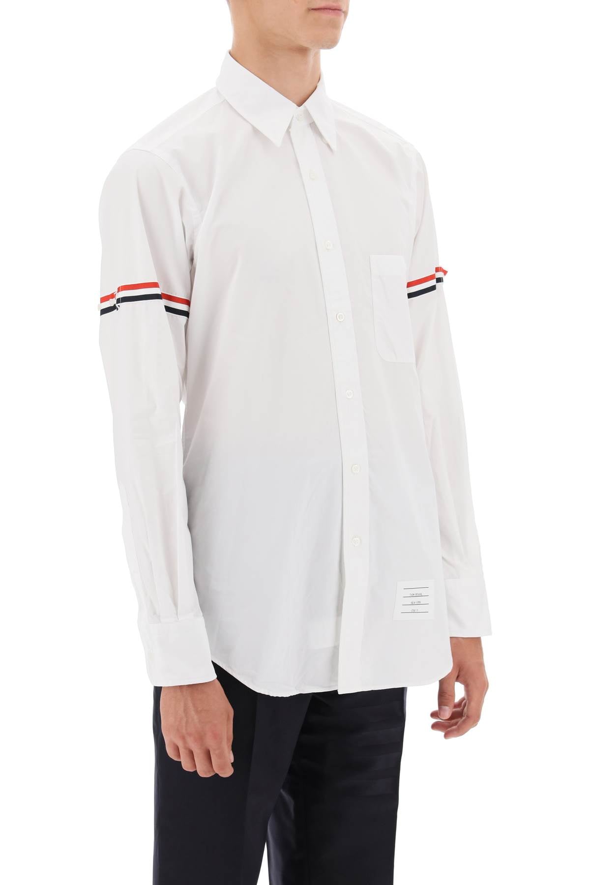 Thom Browne oxford button-down shirt with rwb armbands