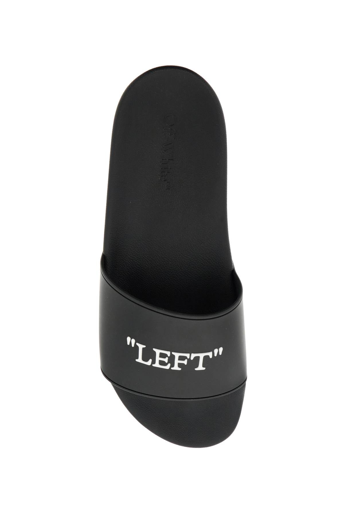 Off-White rubber slides for left and right