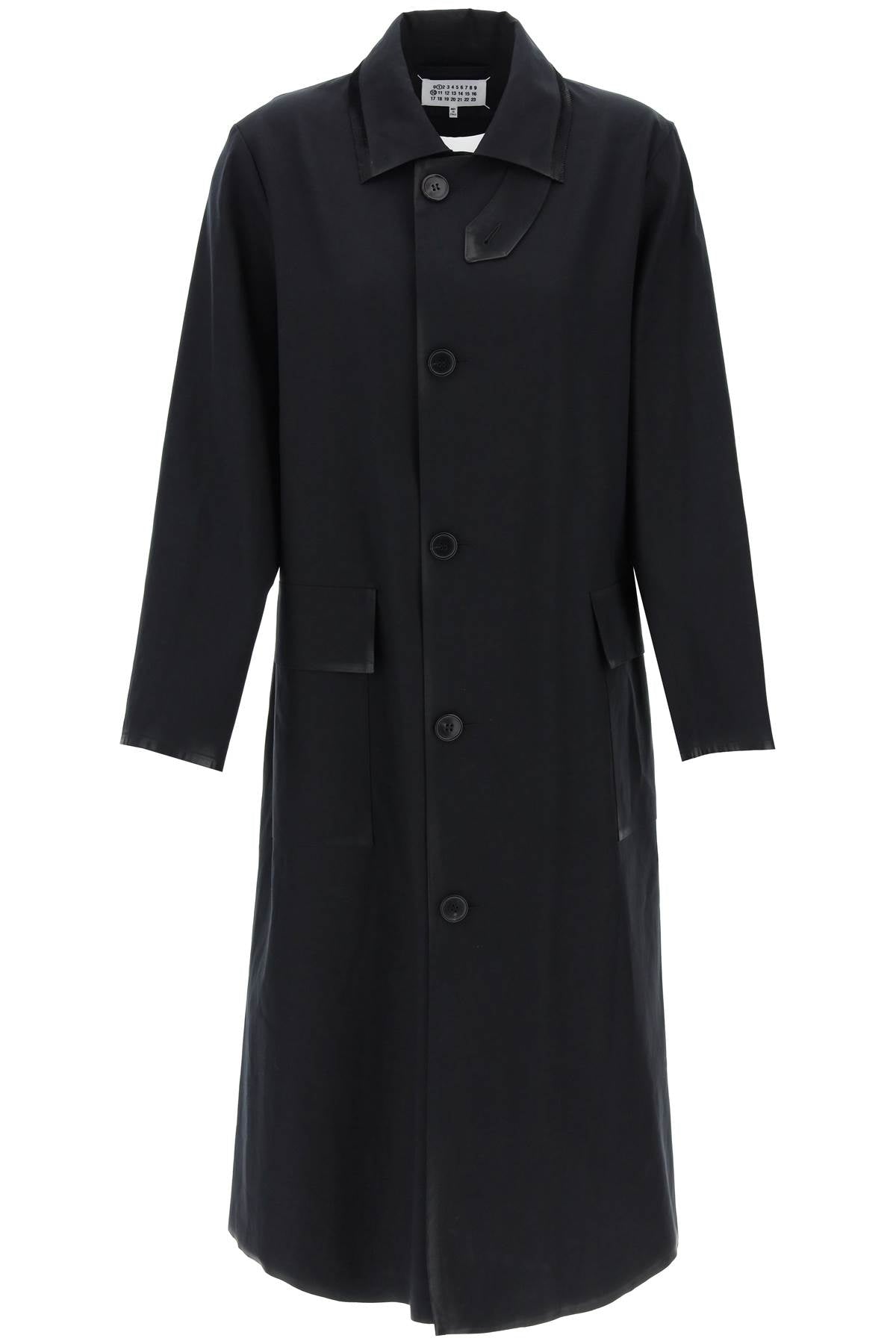 Maison Margiela cotton coat with laminated trim details