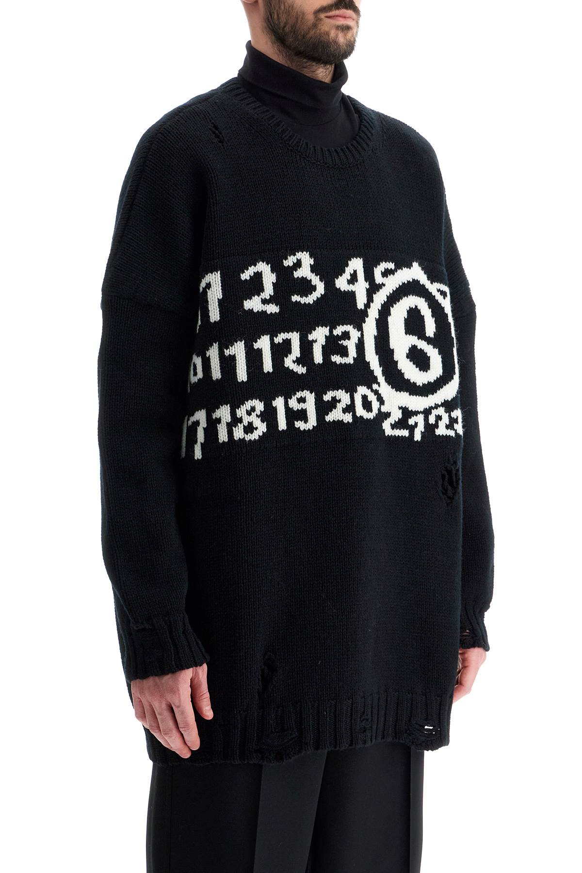 MM6 Maison Margiela distressed wool maxi pull sweater