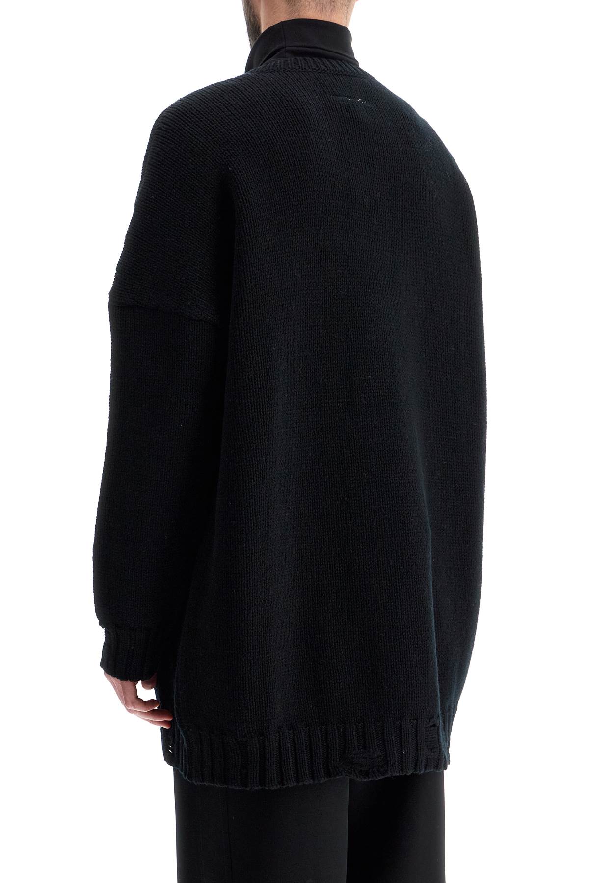 MM6 Maison Margiela distressed wool maxi pull sweater