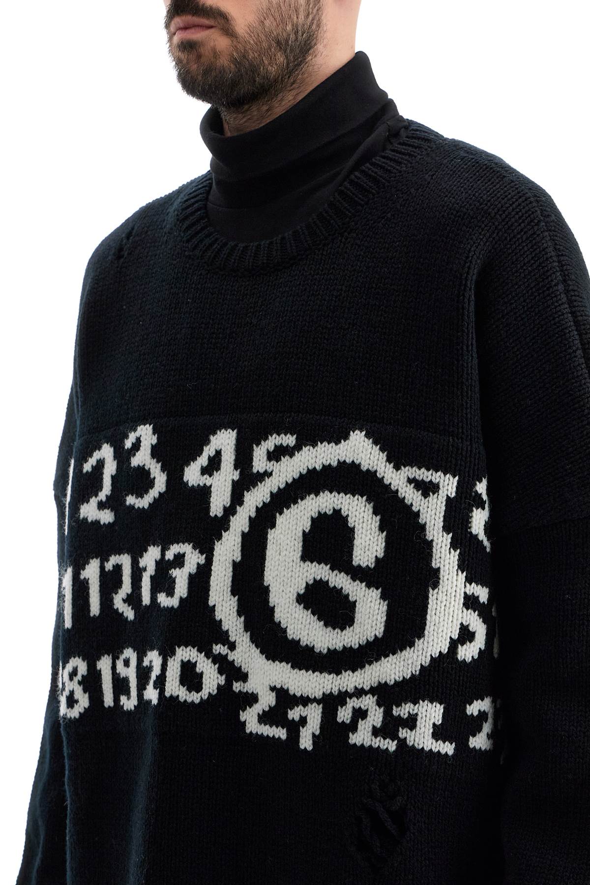 MM6 Maison Margiela distressed wool maxi pull sweater