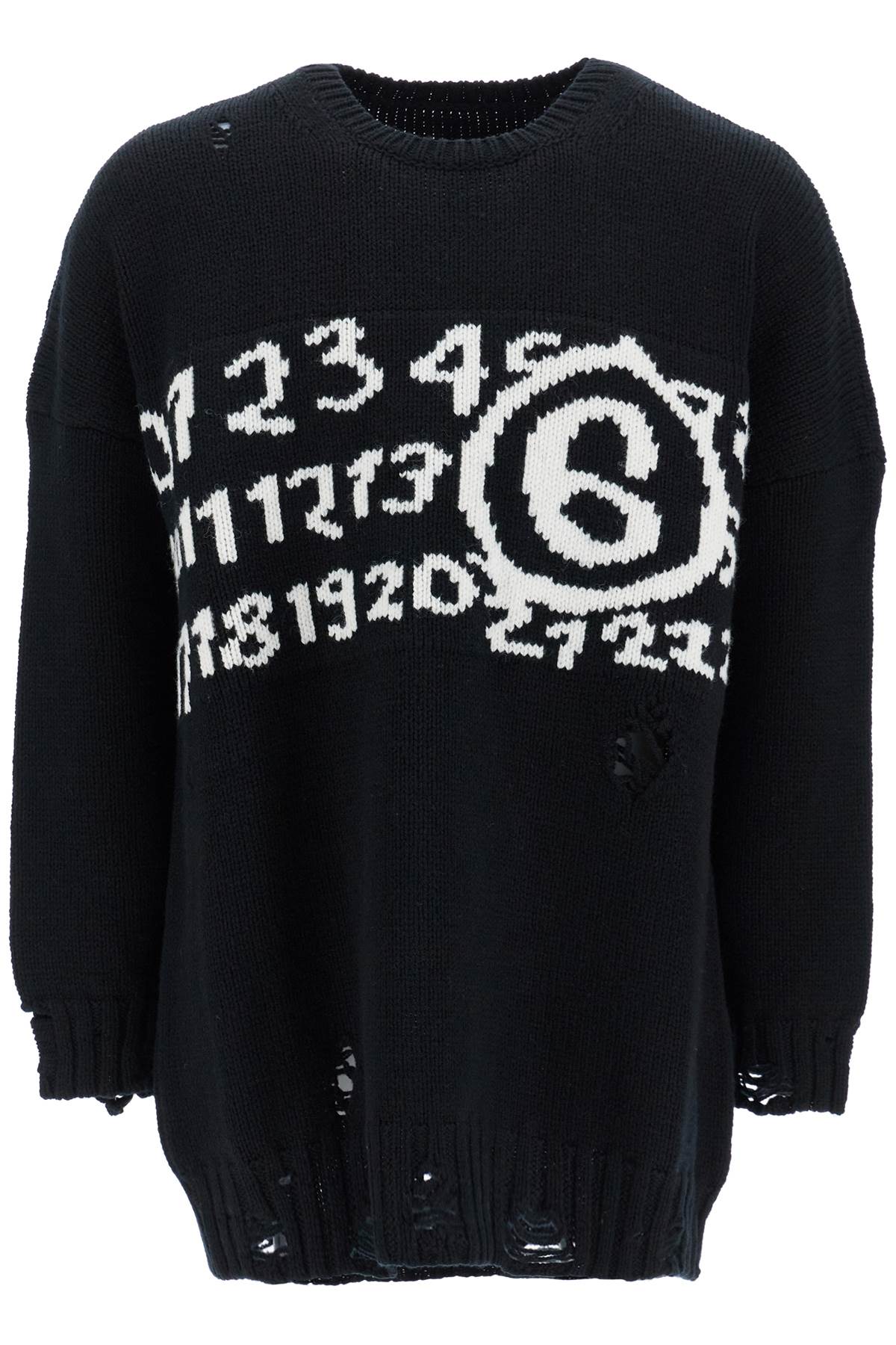 MM6 Maison Margiela distressed wool maxi pull sweater