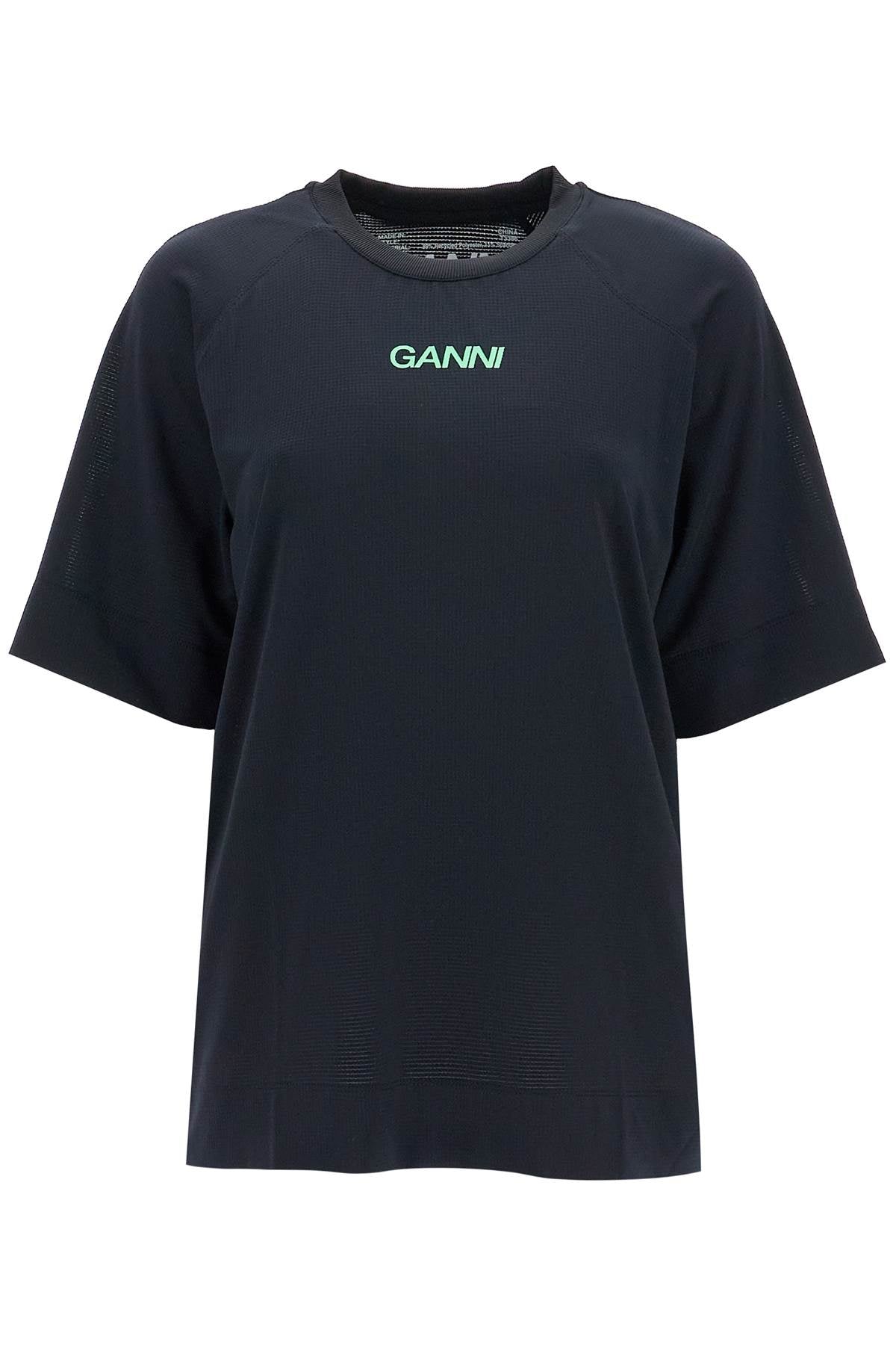 Ganni sporty mesh t-shirt for