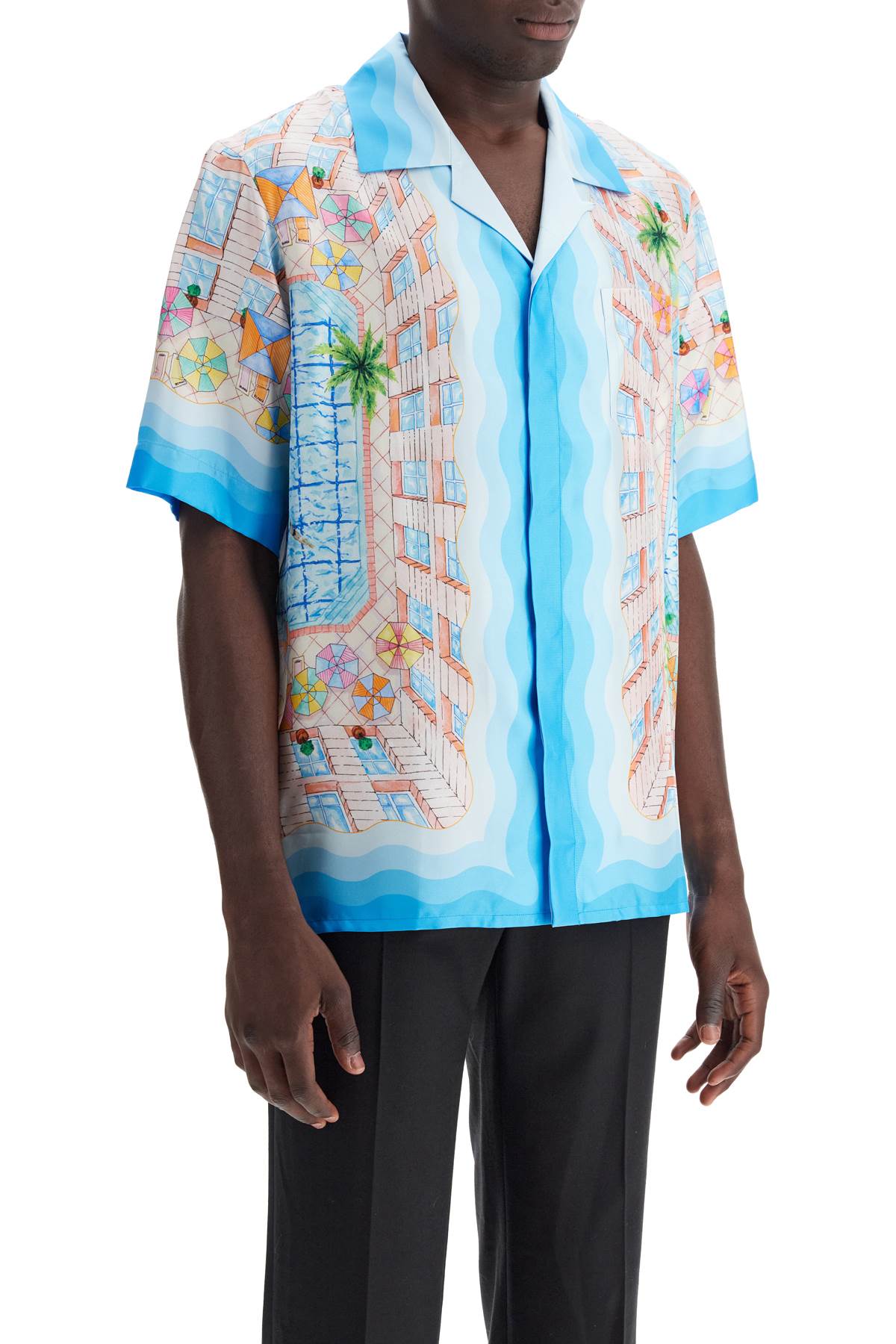 Casablanca short-sleeved silk shirt