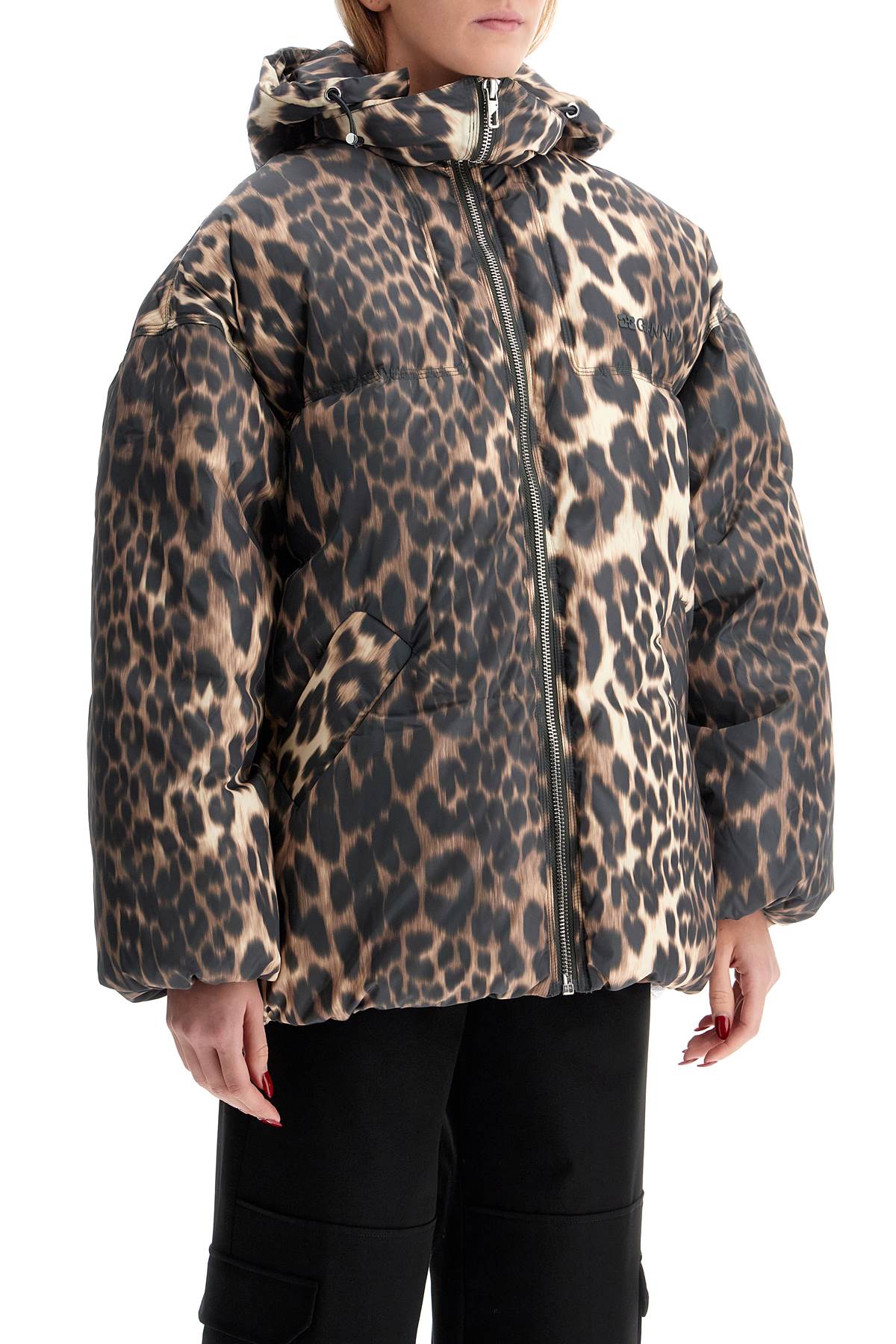 Ganni leopard print down