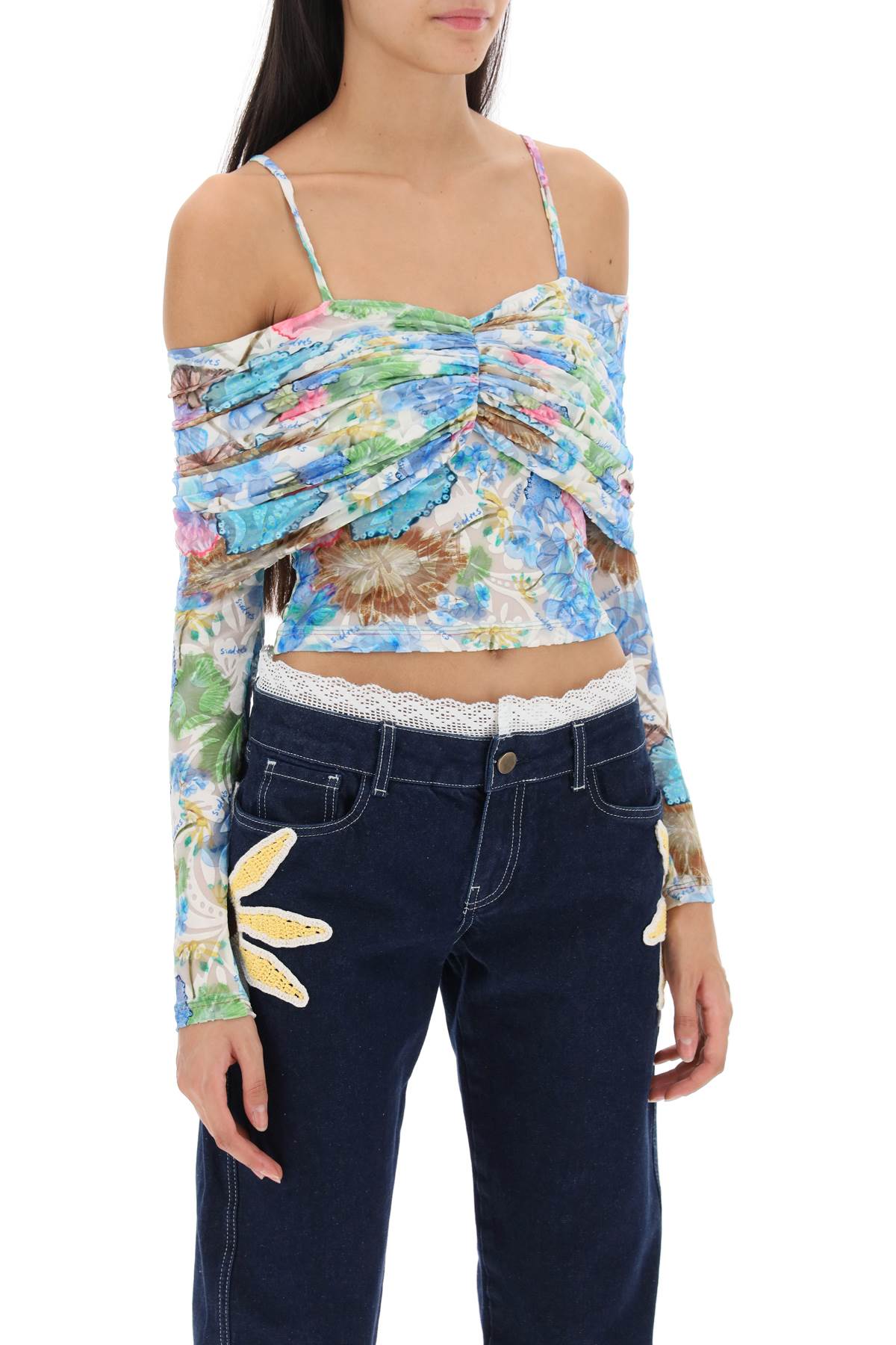 Siedres ledi draped crop top