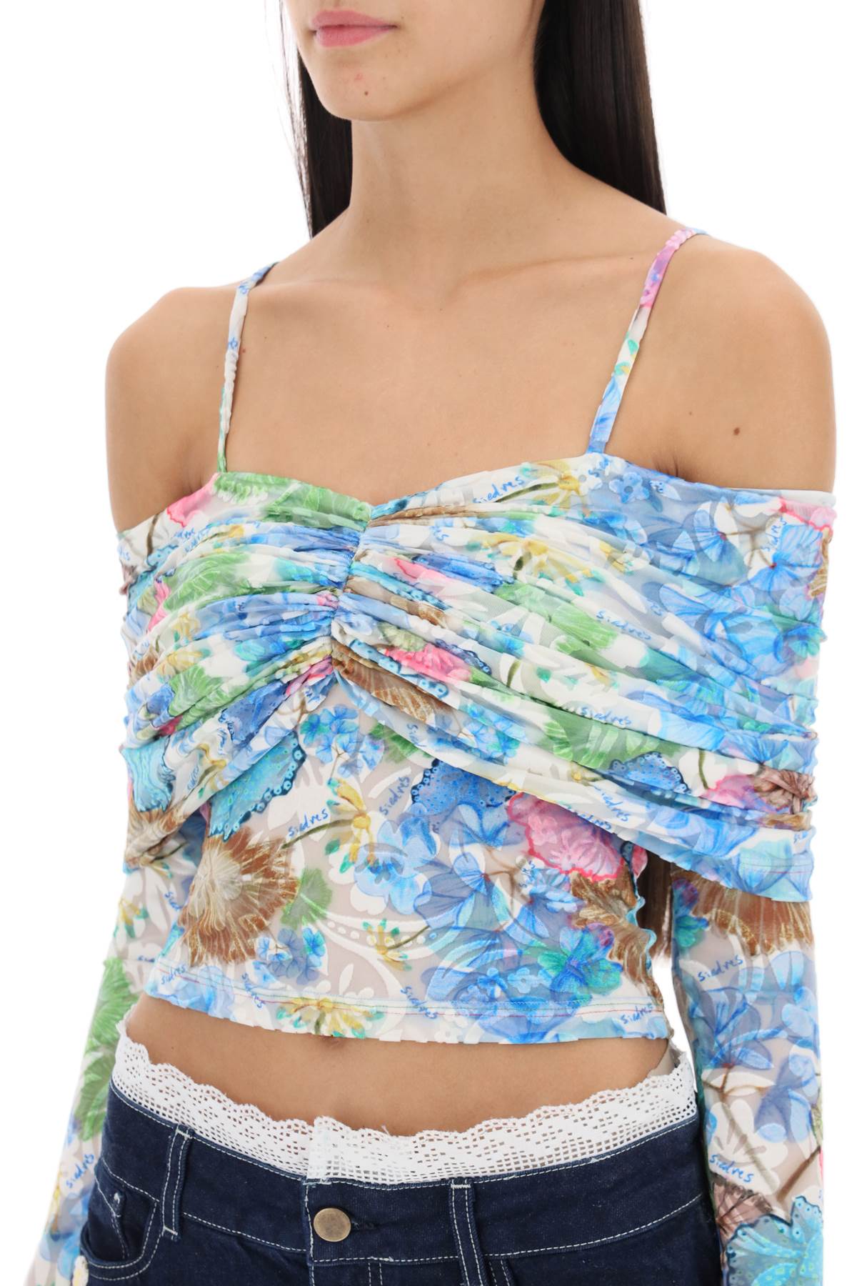 Siedres ledi draped crop top