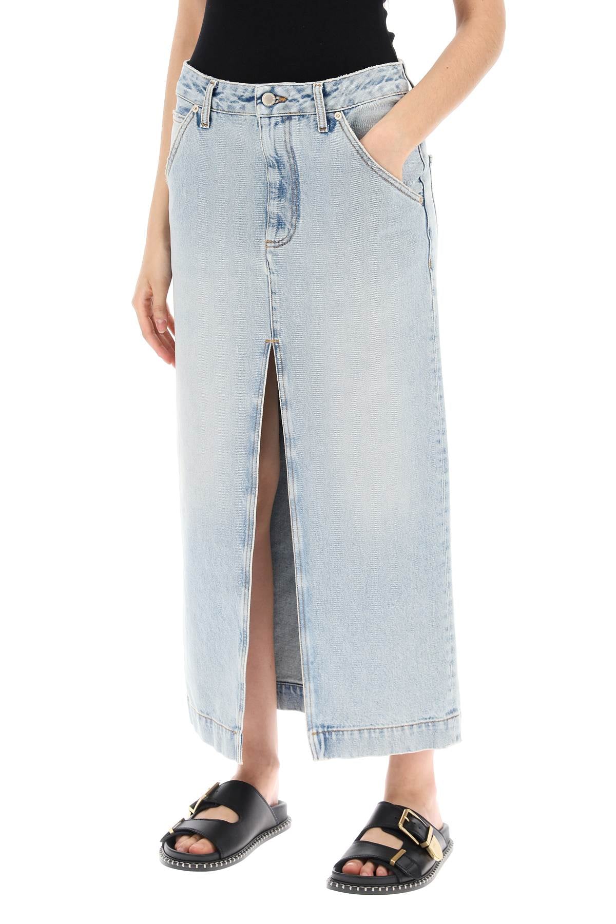 Darkpark erika's denim midi skirt in