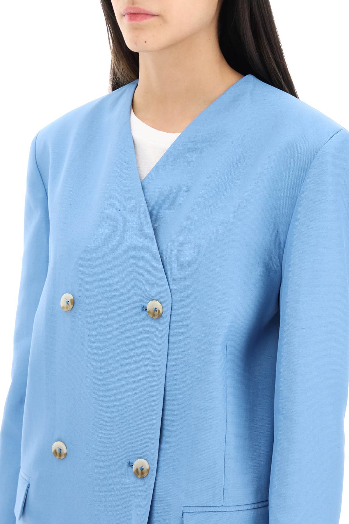 Loulou Studio 'Jalca' Double Breasted Blazer   Light Blue