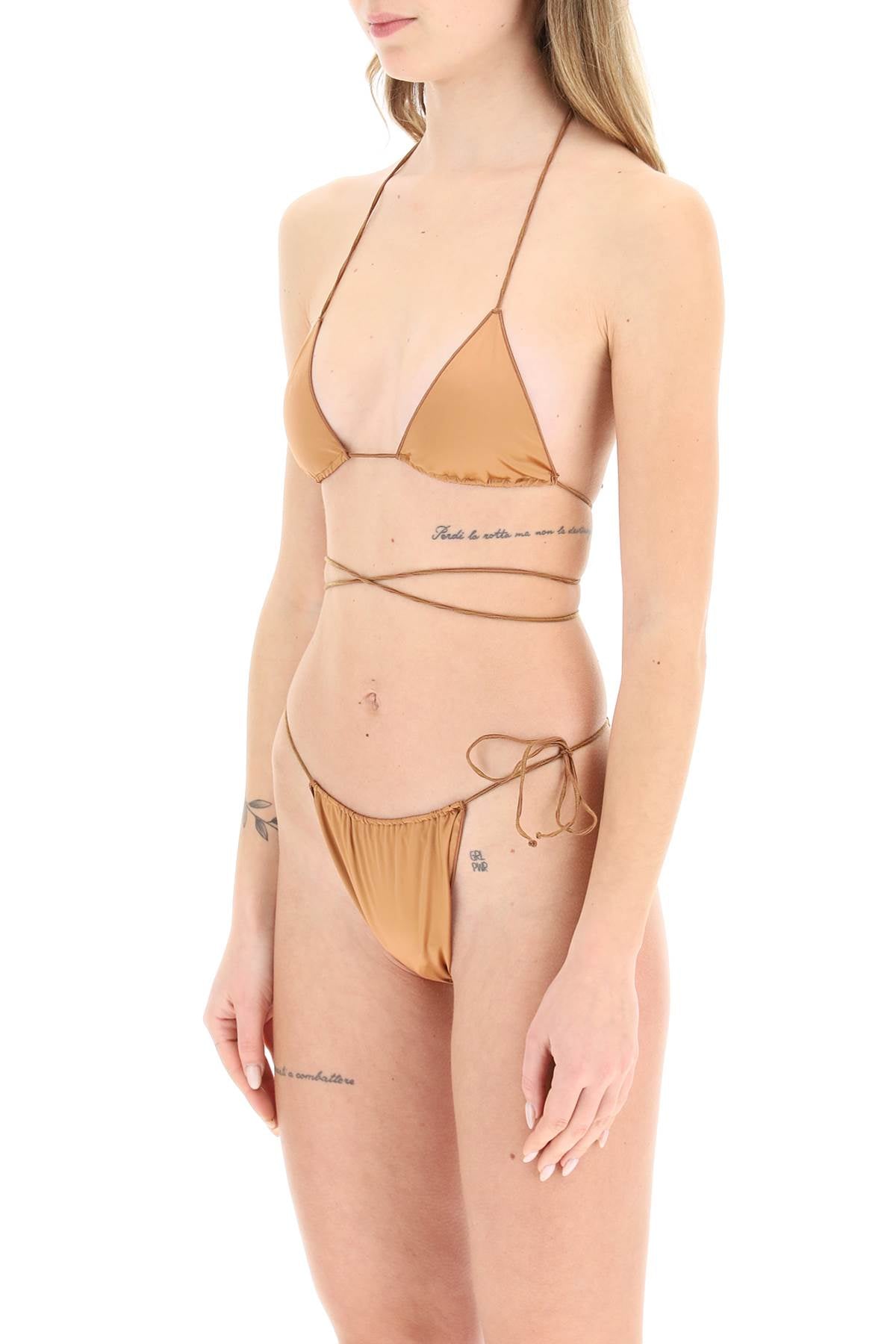 Oséree Satin Microkini Set   Brown