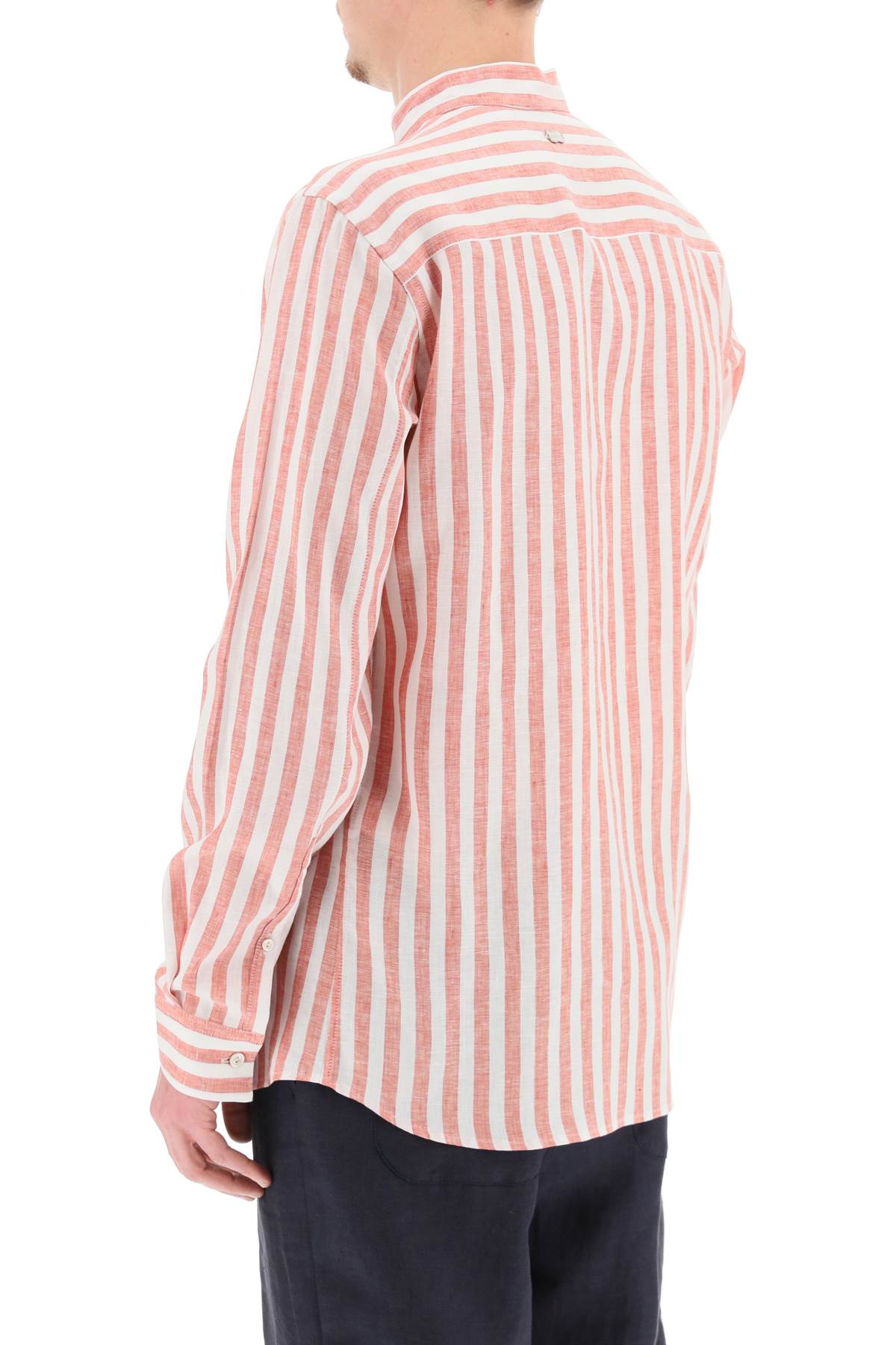 Agnona Striped Linen Shirt   White