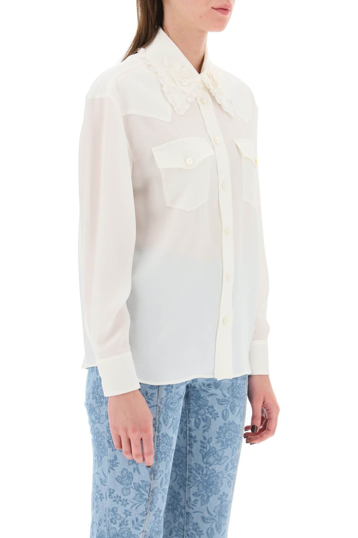 Alessandra Rich Silk Shirt   White