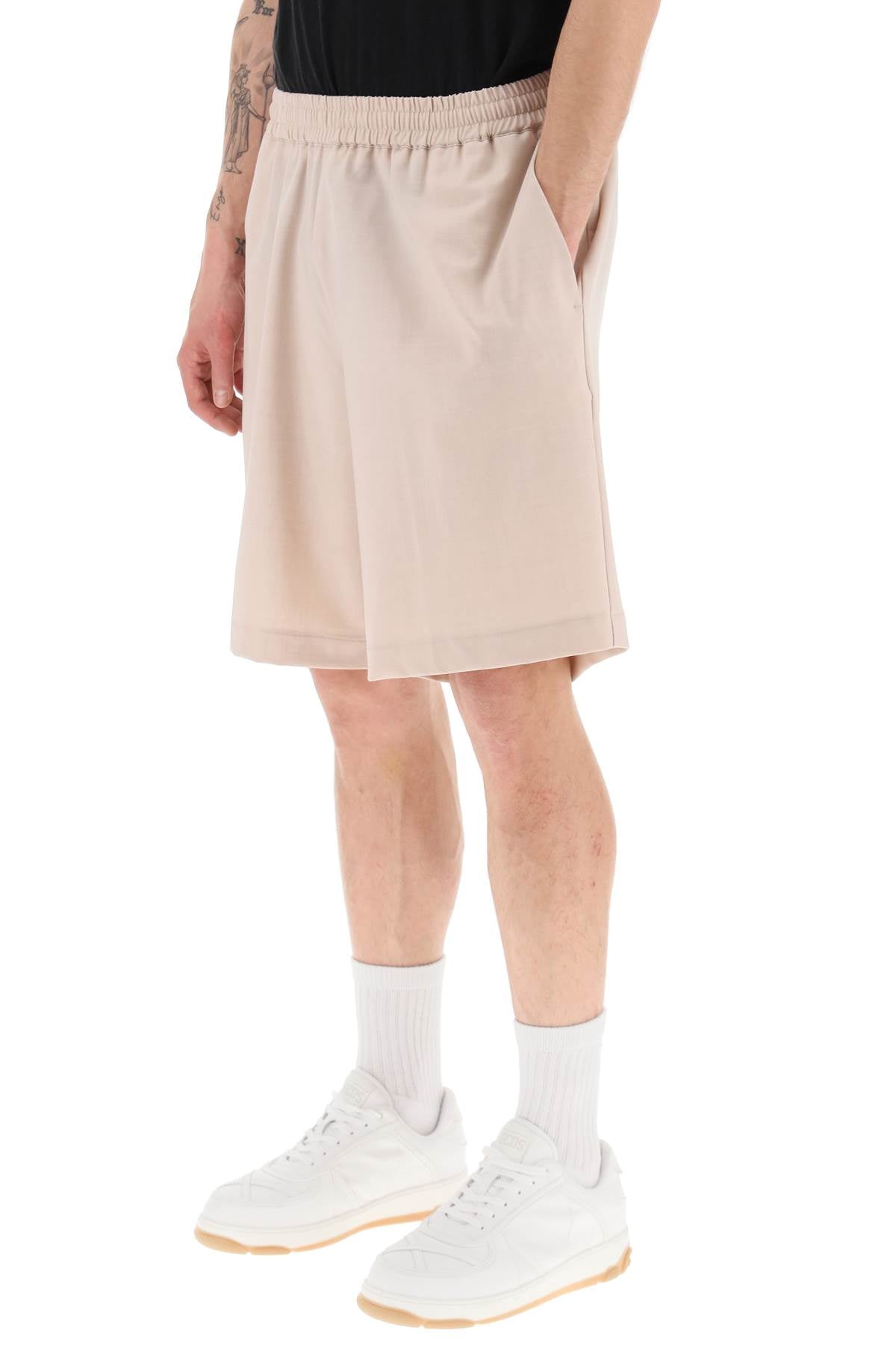 Bonsai Stretch Wool Shorts   Beige