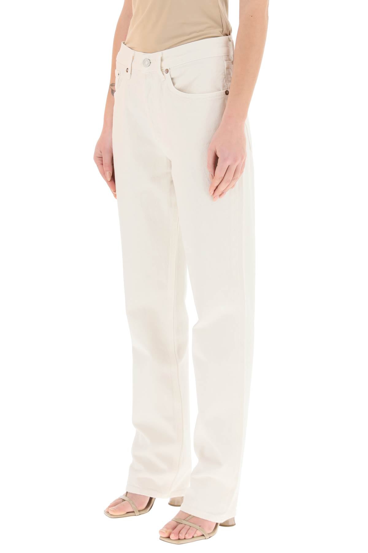 Agolde Lana Straight Mid Rise Jeans   White