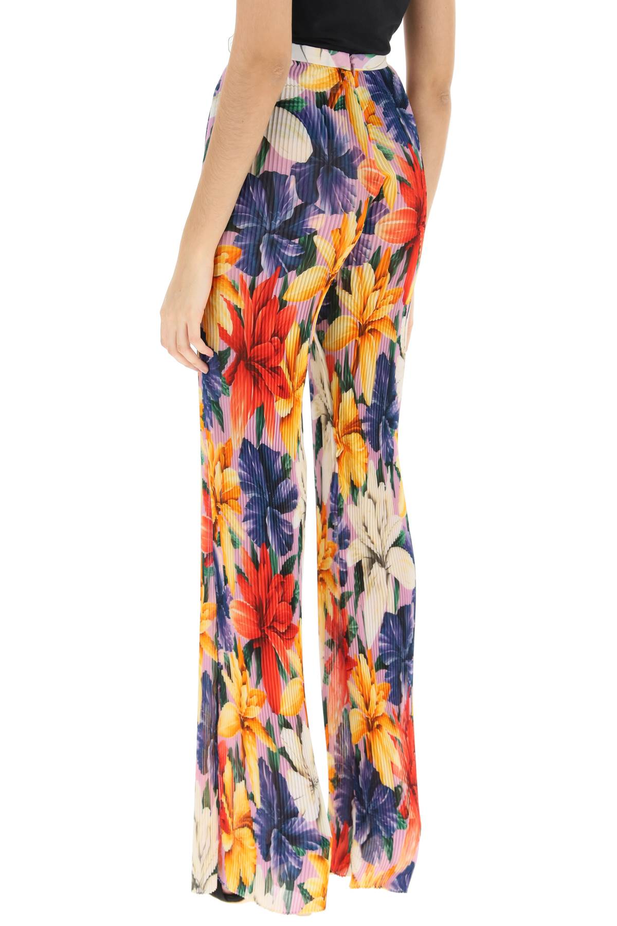 Etro Floral Pleated Chiffon Pants   Multicolor