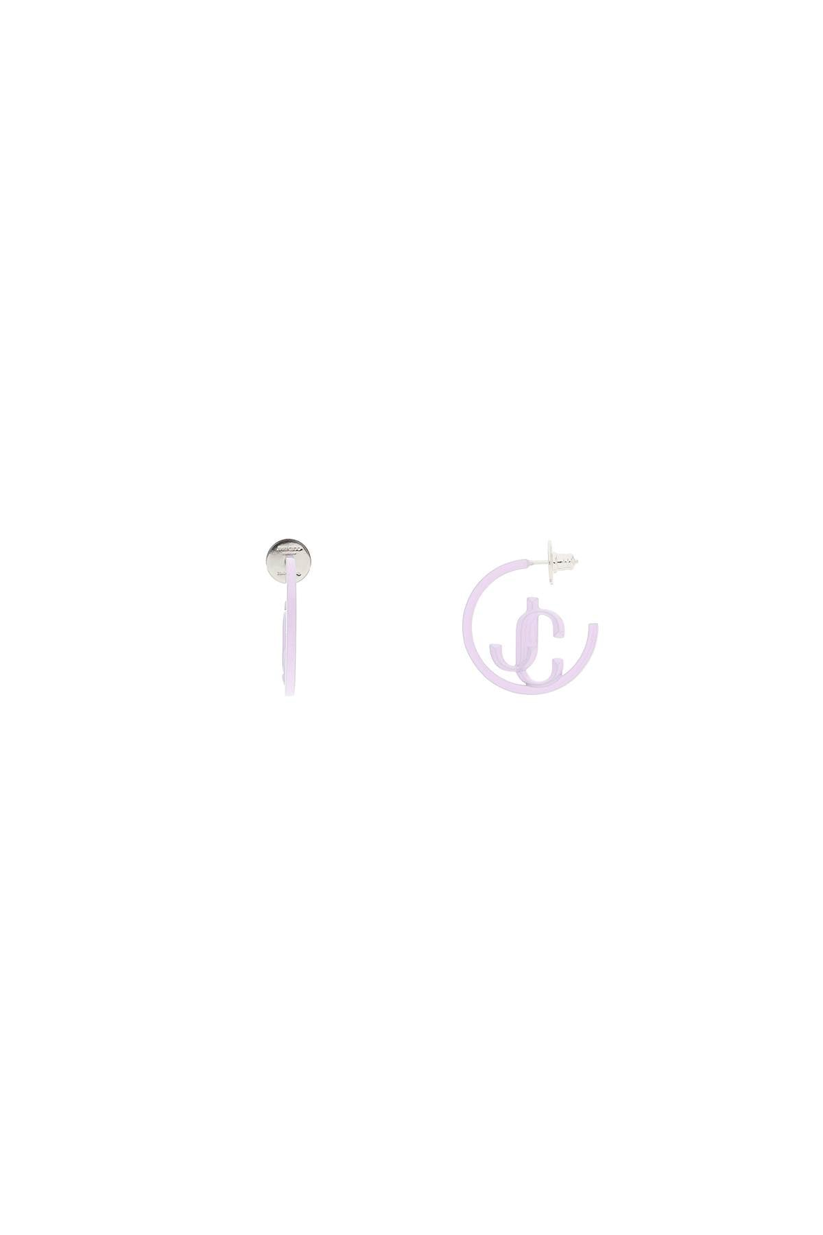 Jimmy Choo 'Jc Monogram Hoops' Earrings   Purple