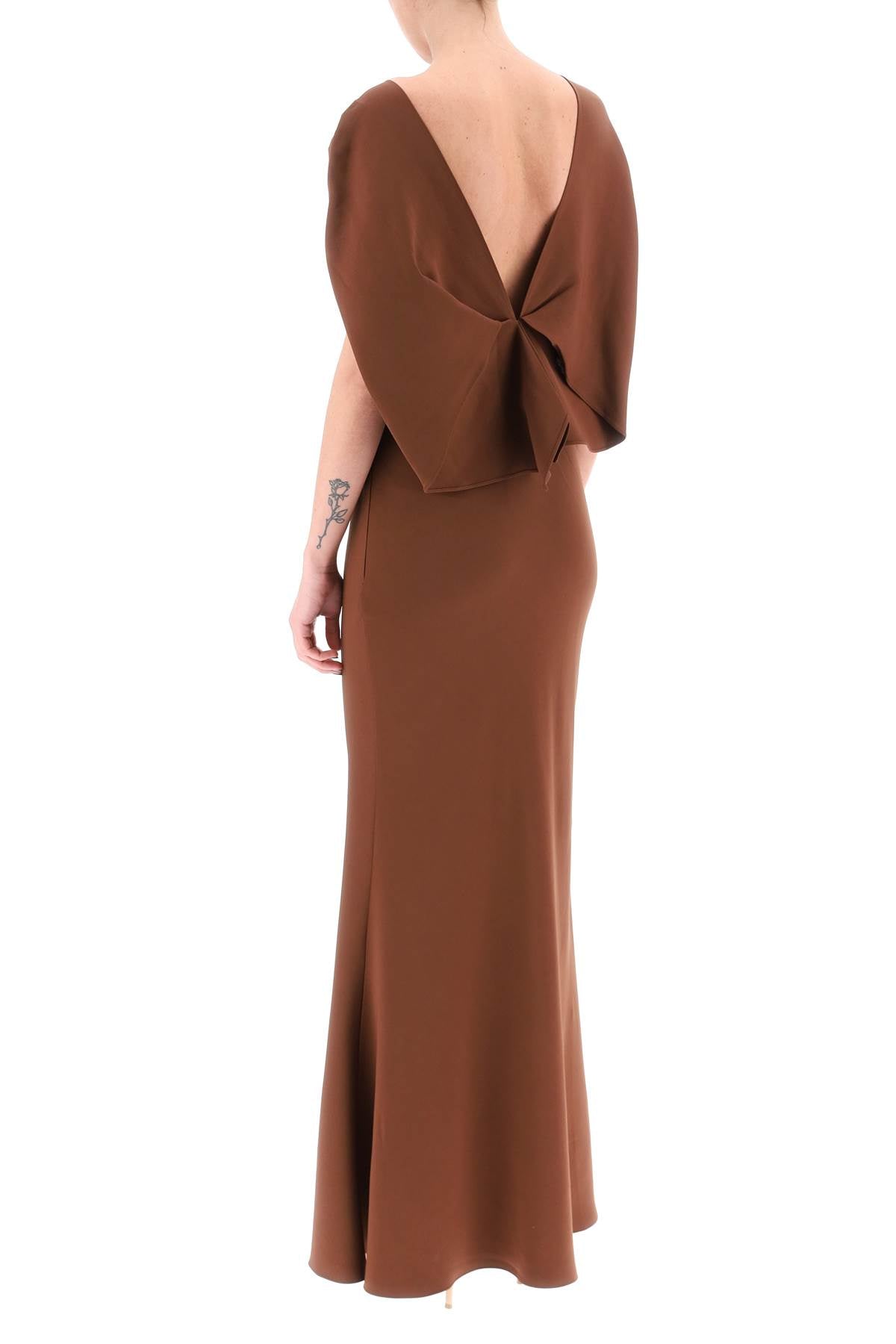 Roland Mouret Long Cady Dress   Brown