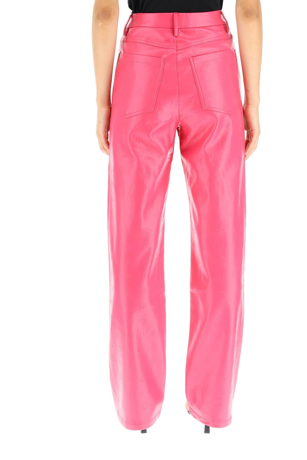 Rotate 'Rotie' Monogram Faux Leather Pants   Fuchsia