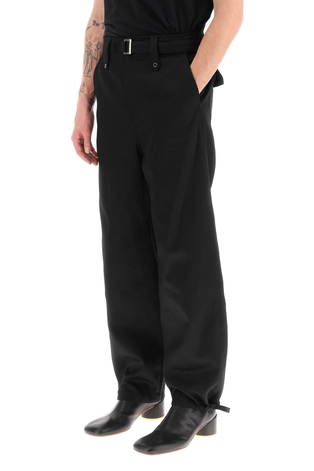 Sacai Cotton Twill Chino Pants   Black