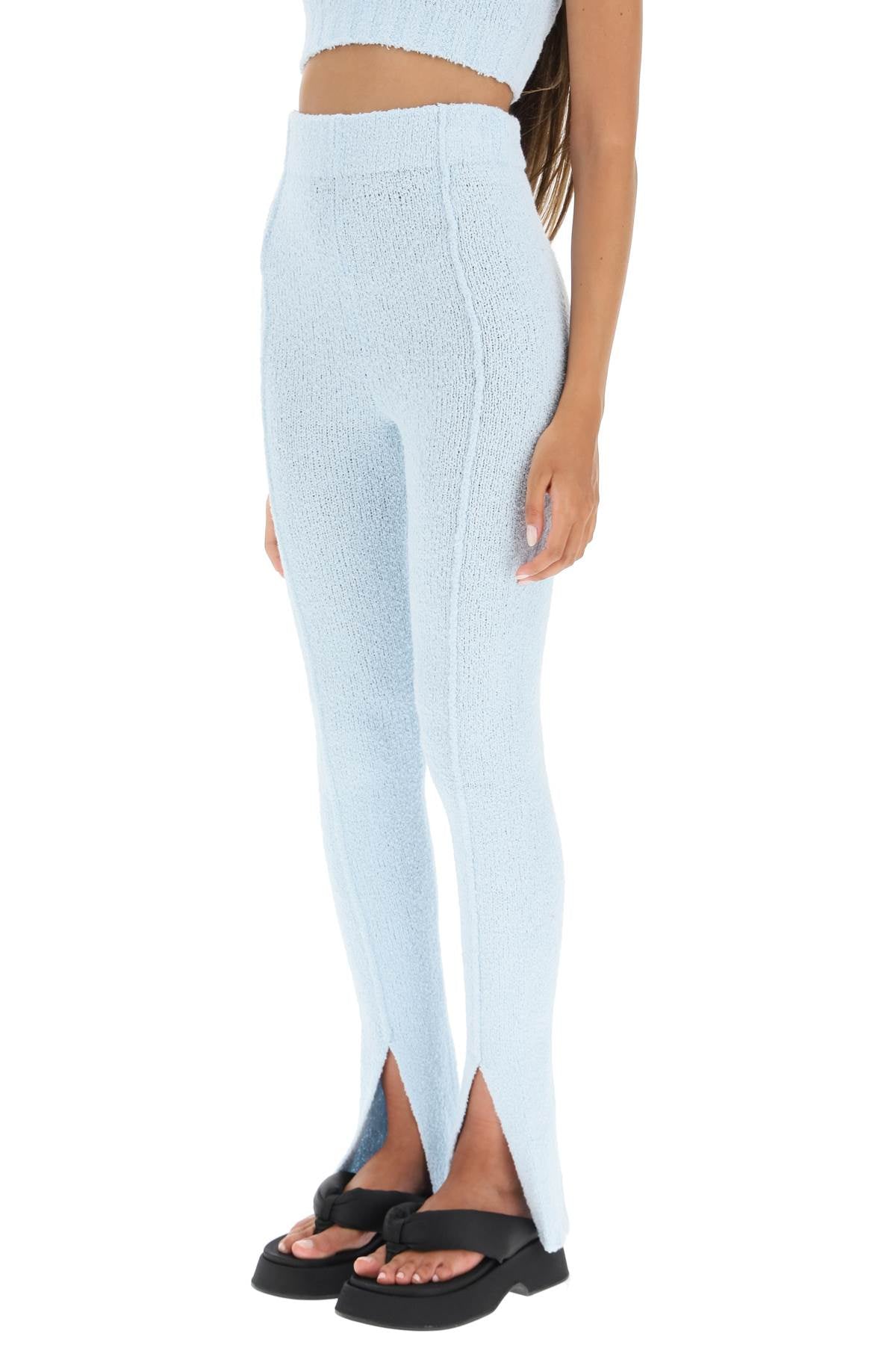 Rotate 'Aliciana' Bouclé Knitted Leggings   Light Blue