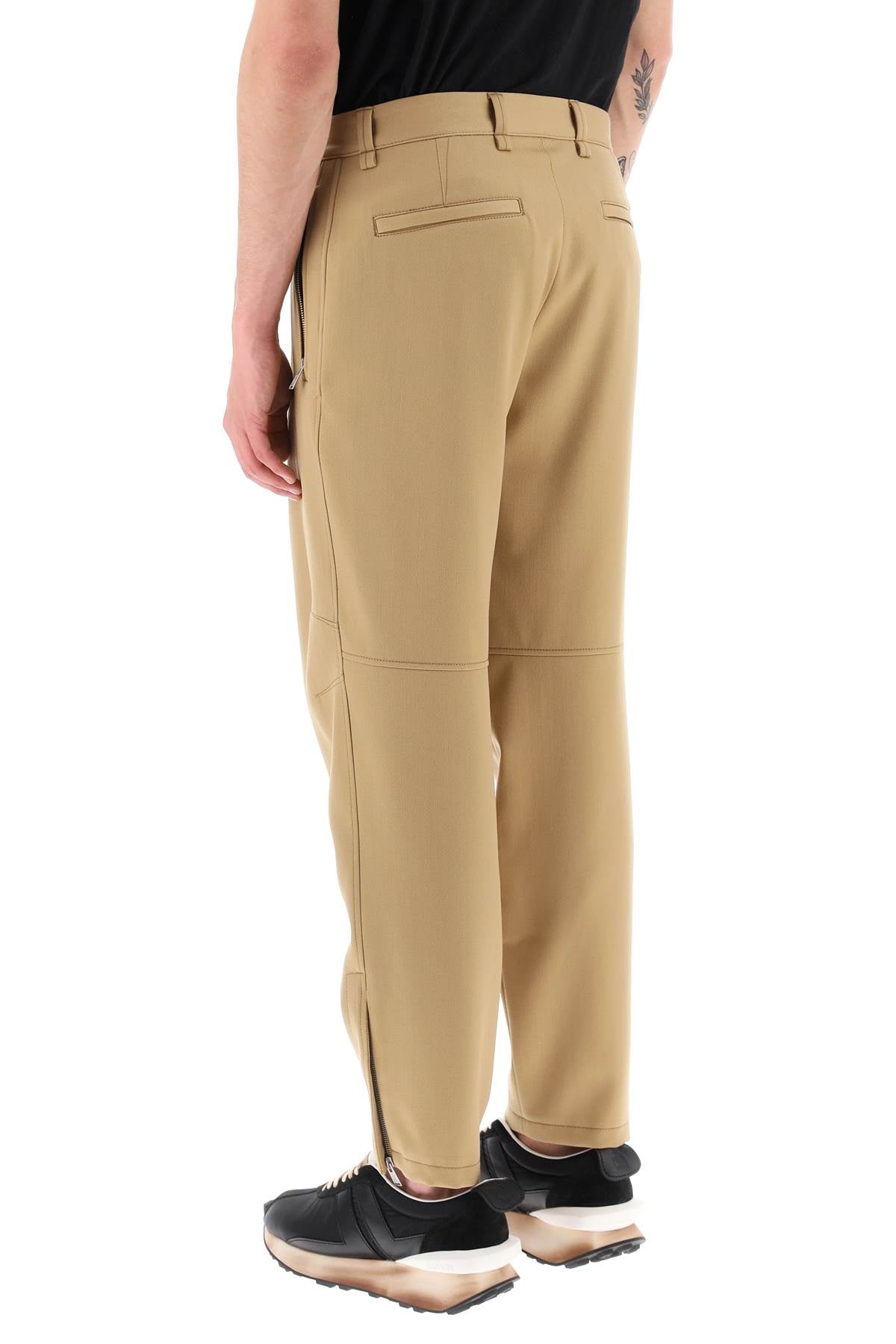 Lanvin Wool Biker Pants   Beige