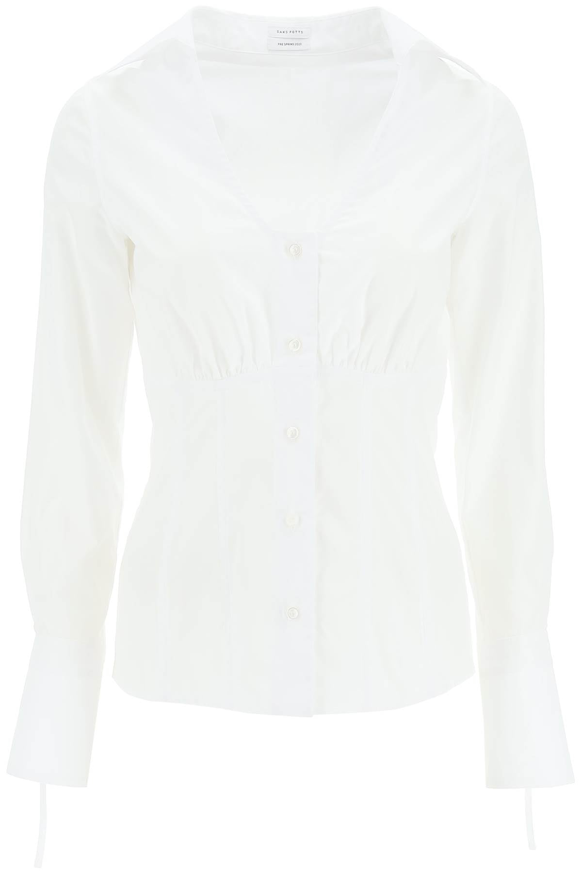 Saks Potts 'Clark' Poplin Shirt   White