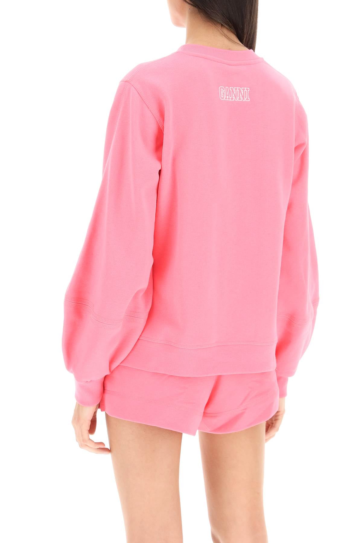 Ganni 'Software Isoli' Puff Sleeves Sweatshirt   Pink