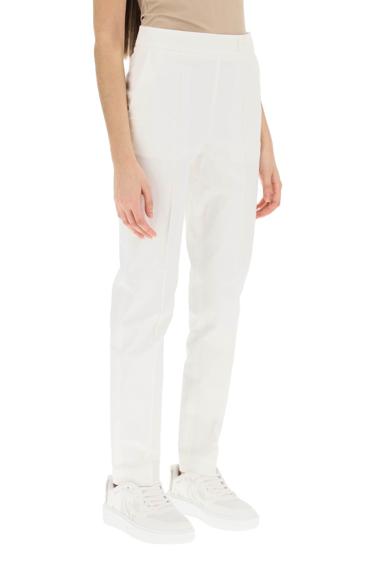 Moncler Cotton Cigarette Pants   White