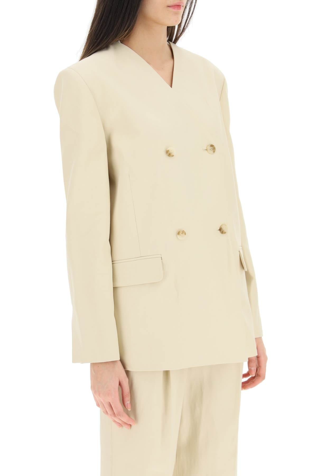 Loulou Studio 'Jalca' Double Breasted Blazer   Beige