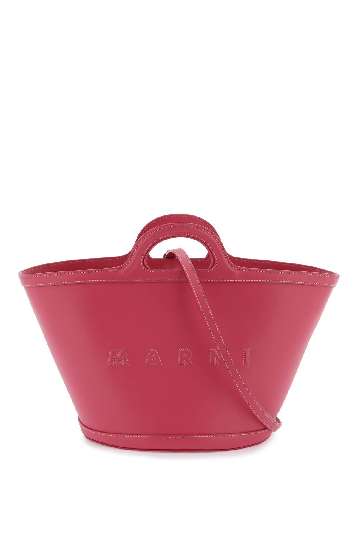 Marni Leather Small Tropicalia Bucket Bag   Pink