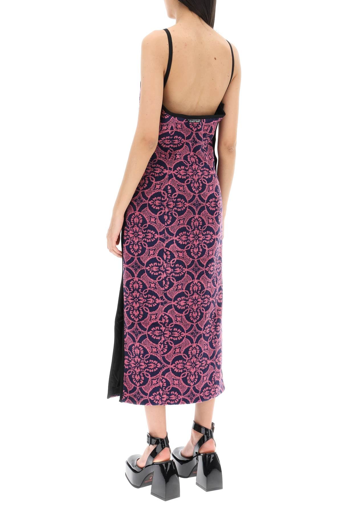 Marine Serre Patterned Midi Dress   Pink