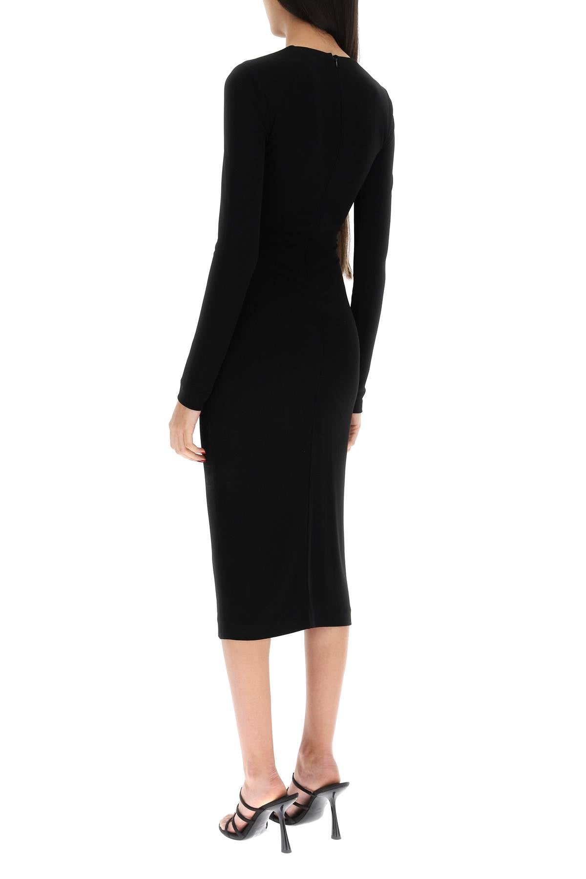 Dsquared2 'Peekaboo' Jersey Midi Dress   Black