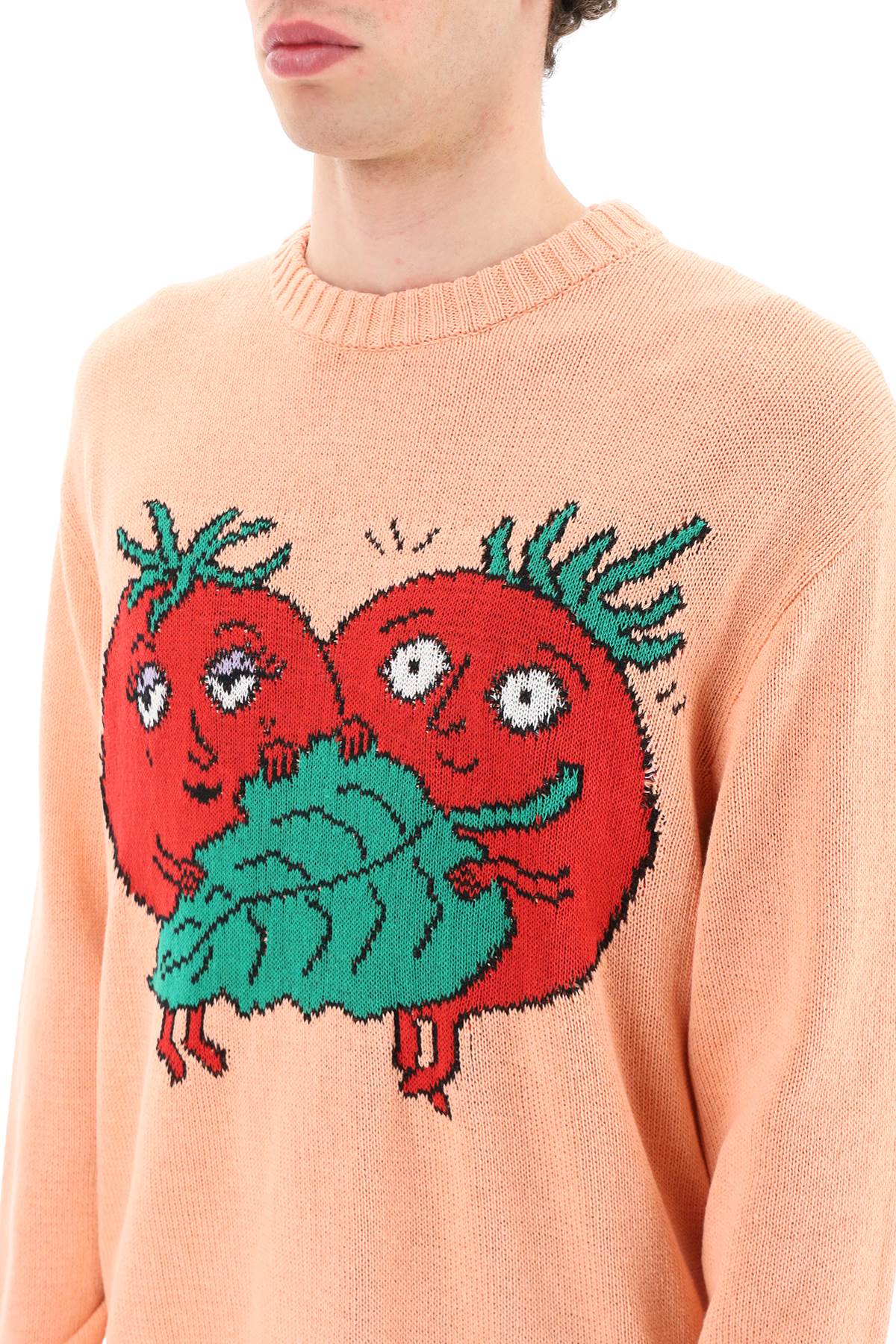 Sky High Farm 'Happy Tomatoes' Cotton Sweater   Pink