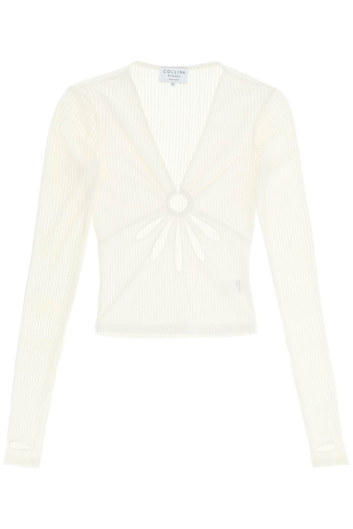 Collina Strada 'Flower' Top With Cut Outs   White