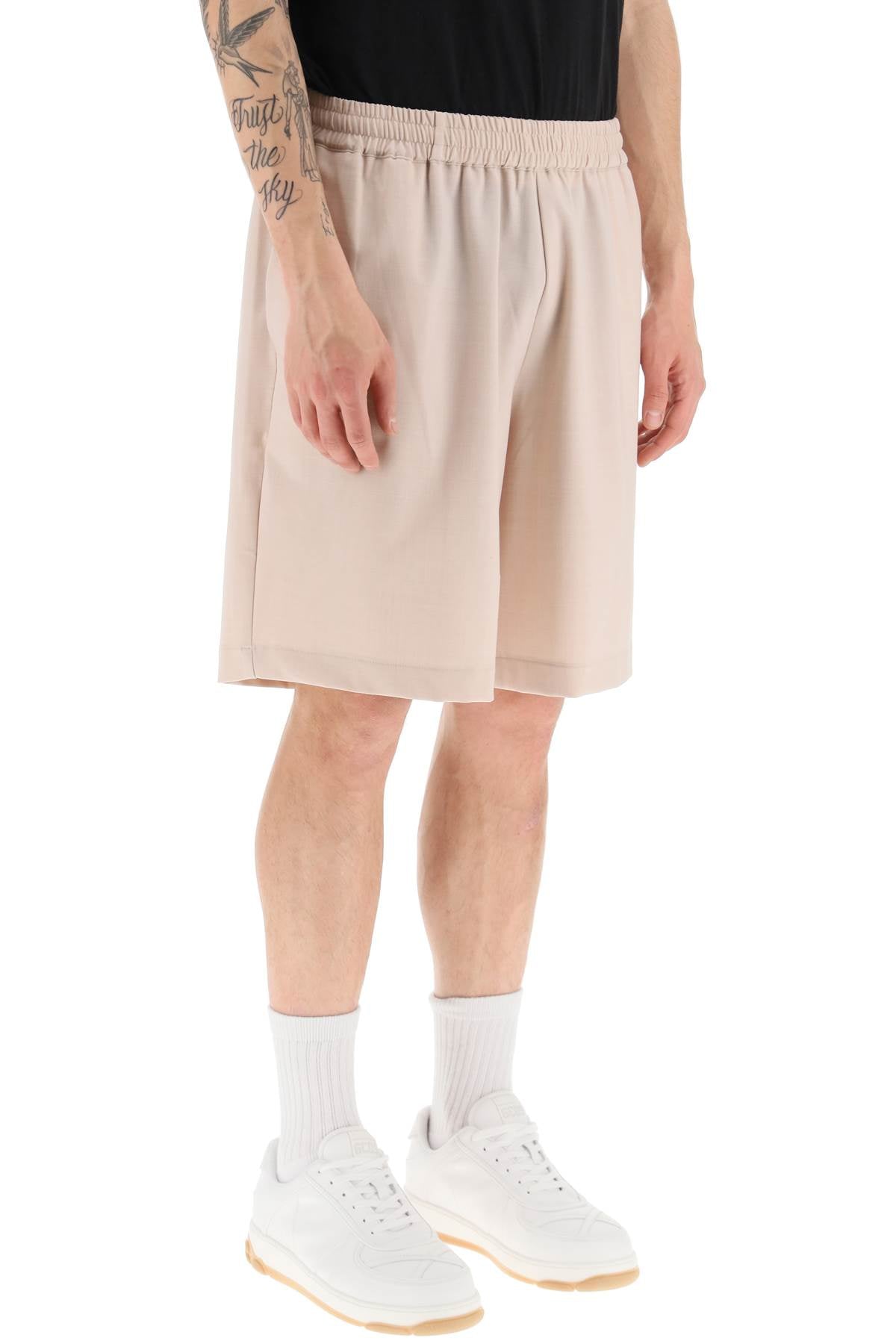 Bonsai Stretch Wool Shorts   Beige