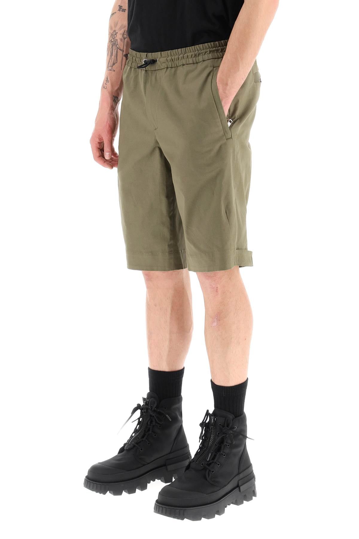 Moncler Shorts With Hook And Loop Closure   Green