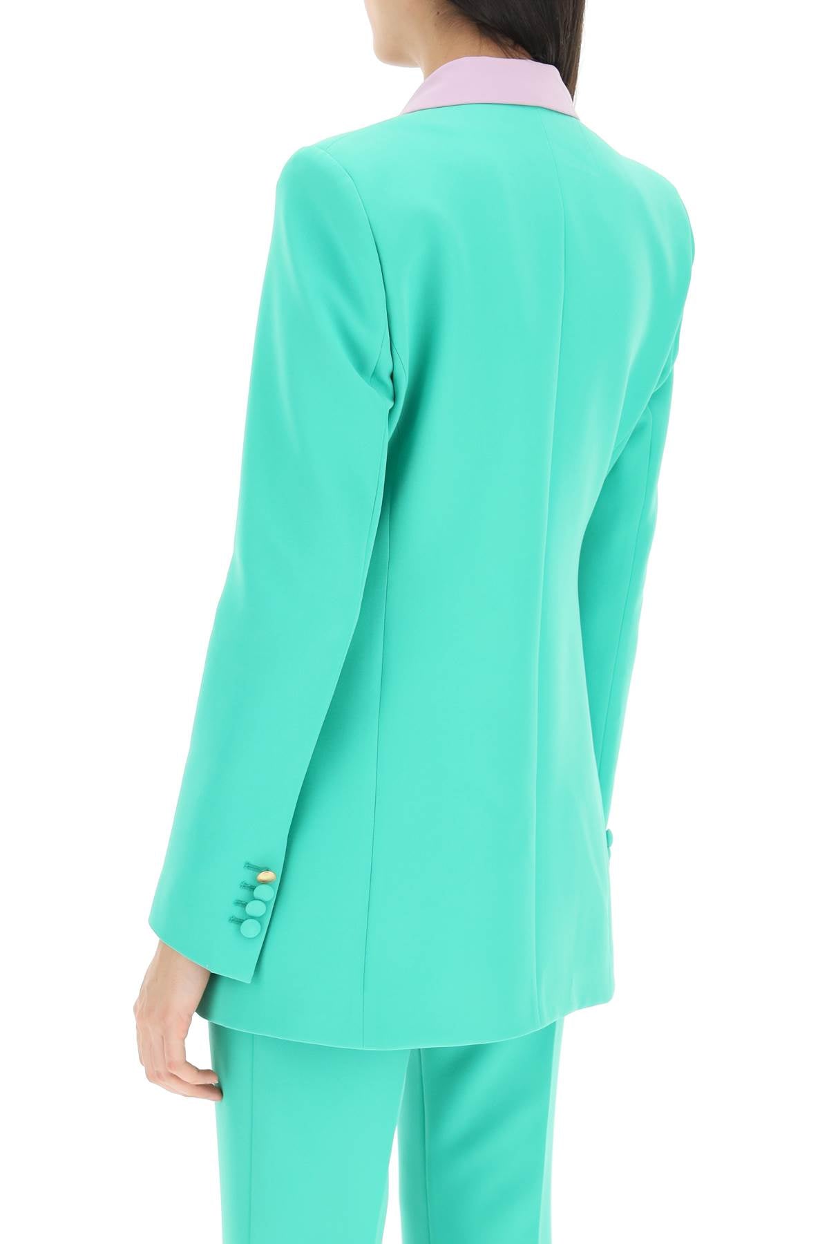 Hebe Studio 'Bianca' Double Breasted Blazer In Neo Crepe   Green