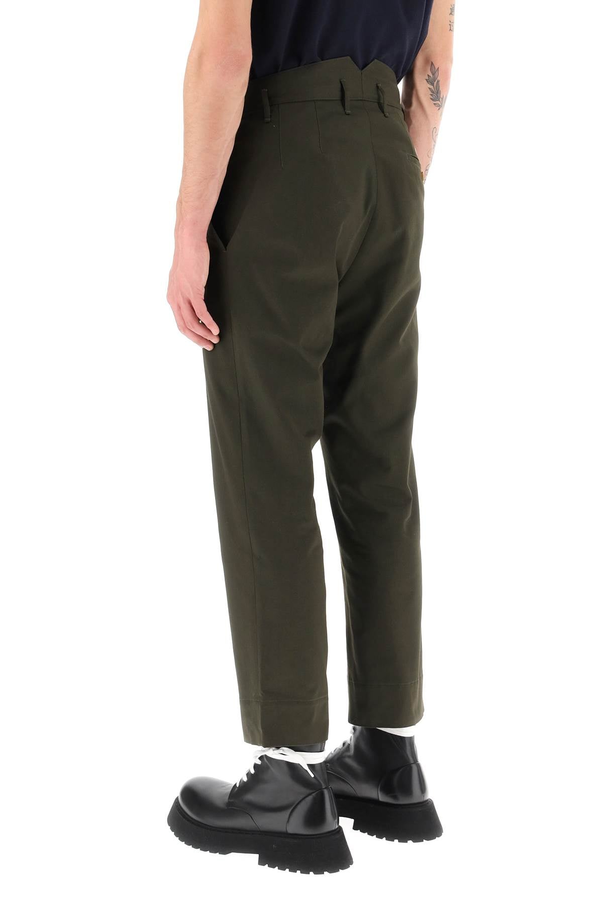 Vivienne Westwood Cropped Cruise Pants Featuring Embroidered Heart Shaped Logo   Green