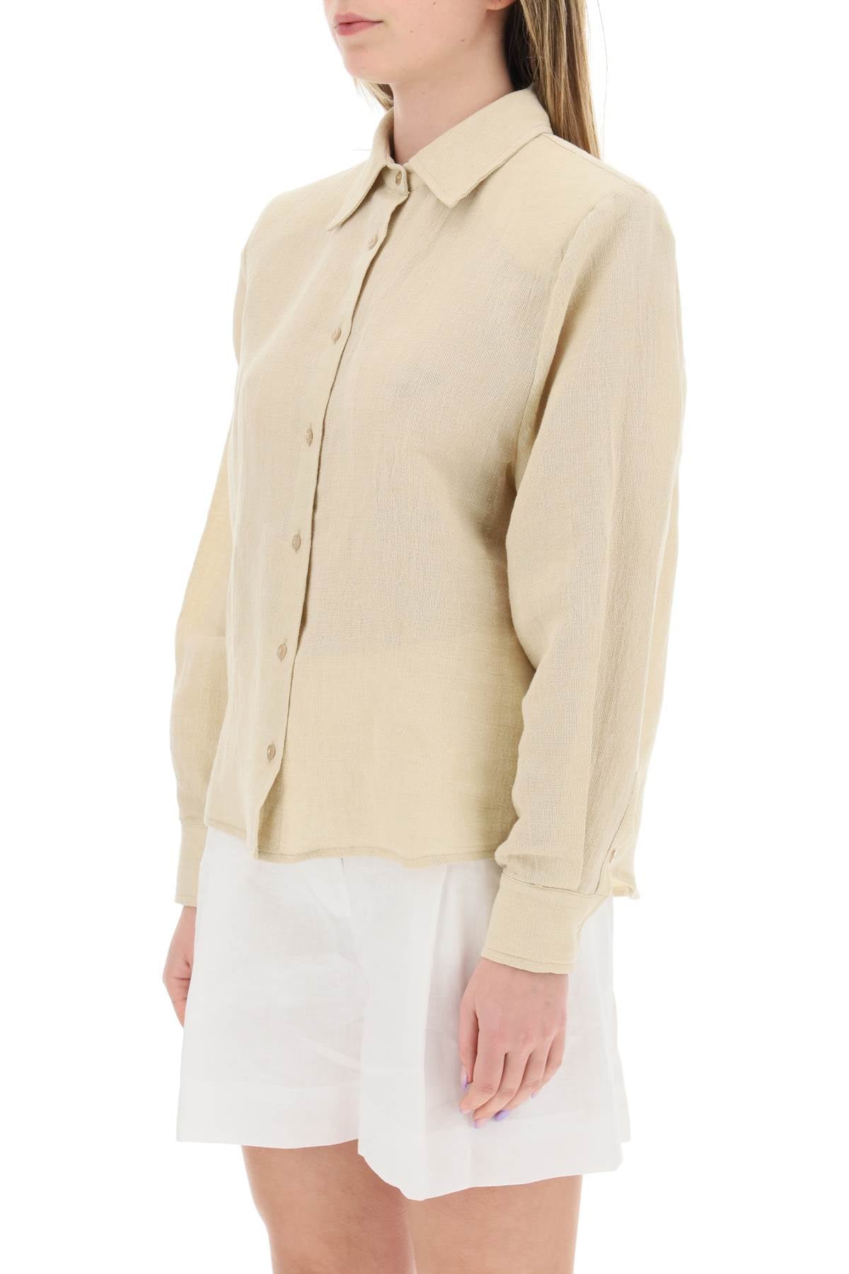 Mvp Wardrobe 'Malibu' Cotton Linen Shirt   Beige