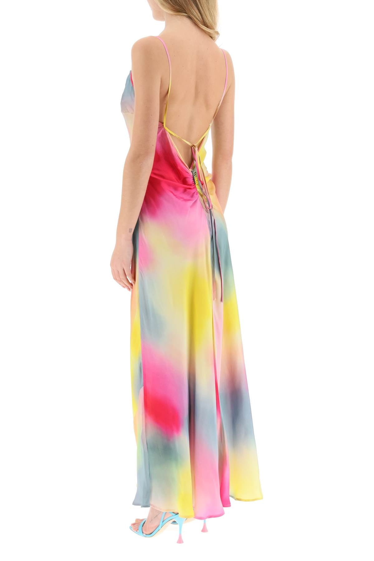 Msgm Multicolor Satin Dress