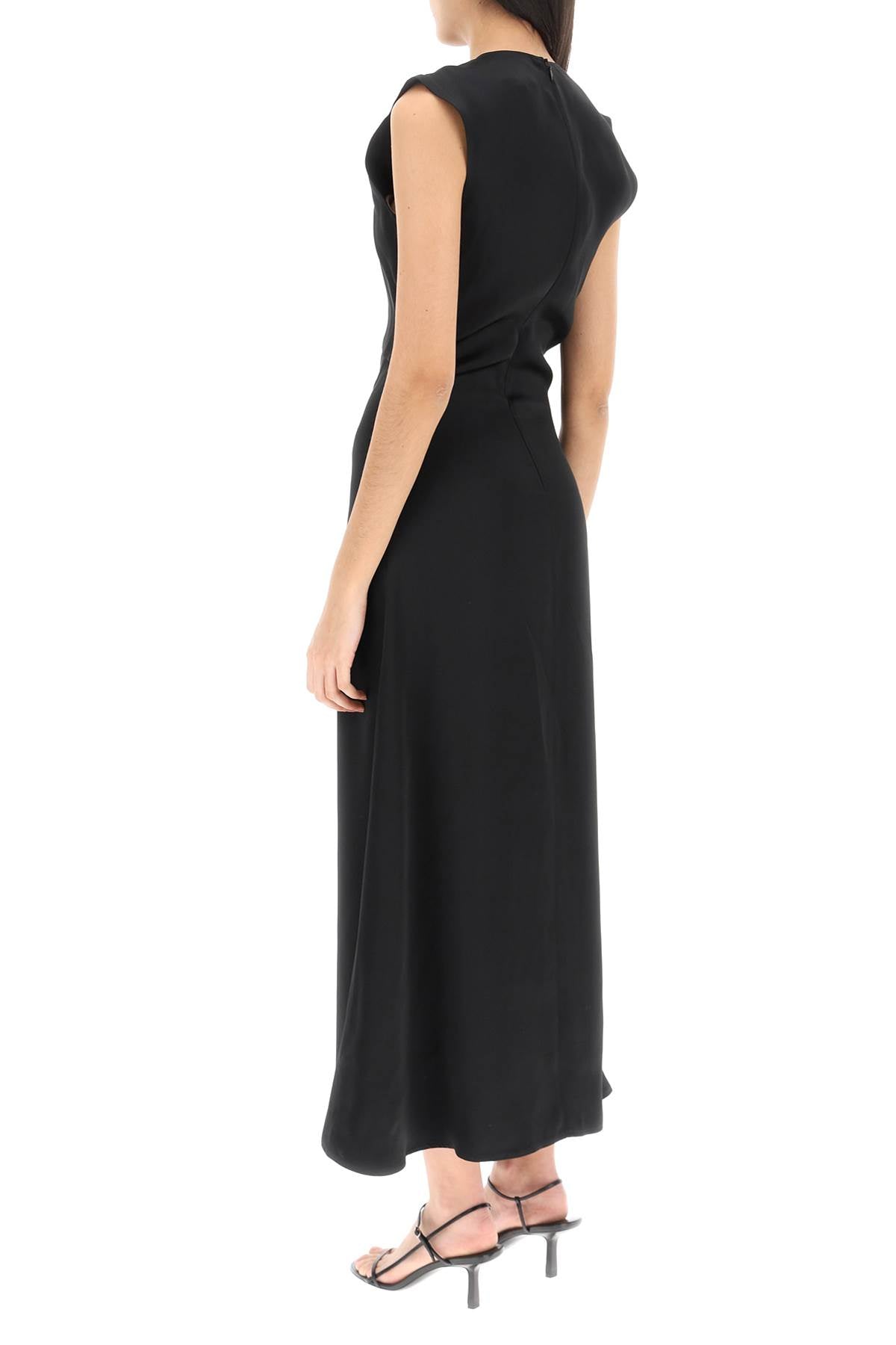 Loulou Studio 'Copan' Long Cut Out Dress In Satin   Black