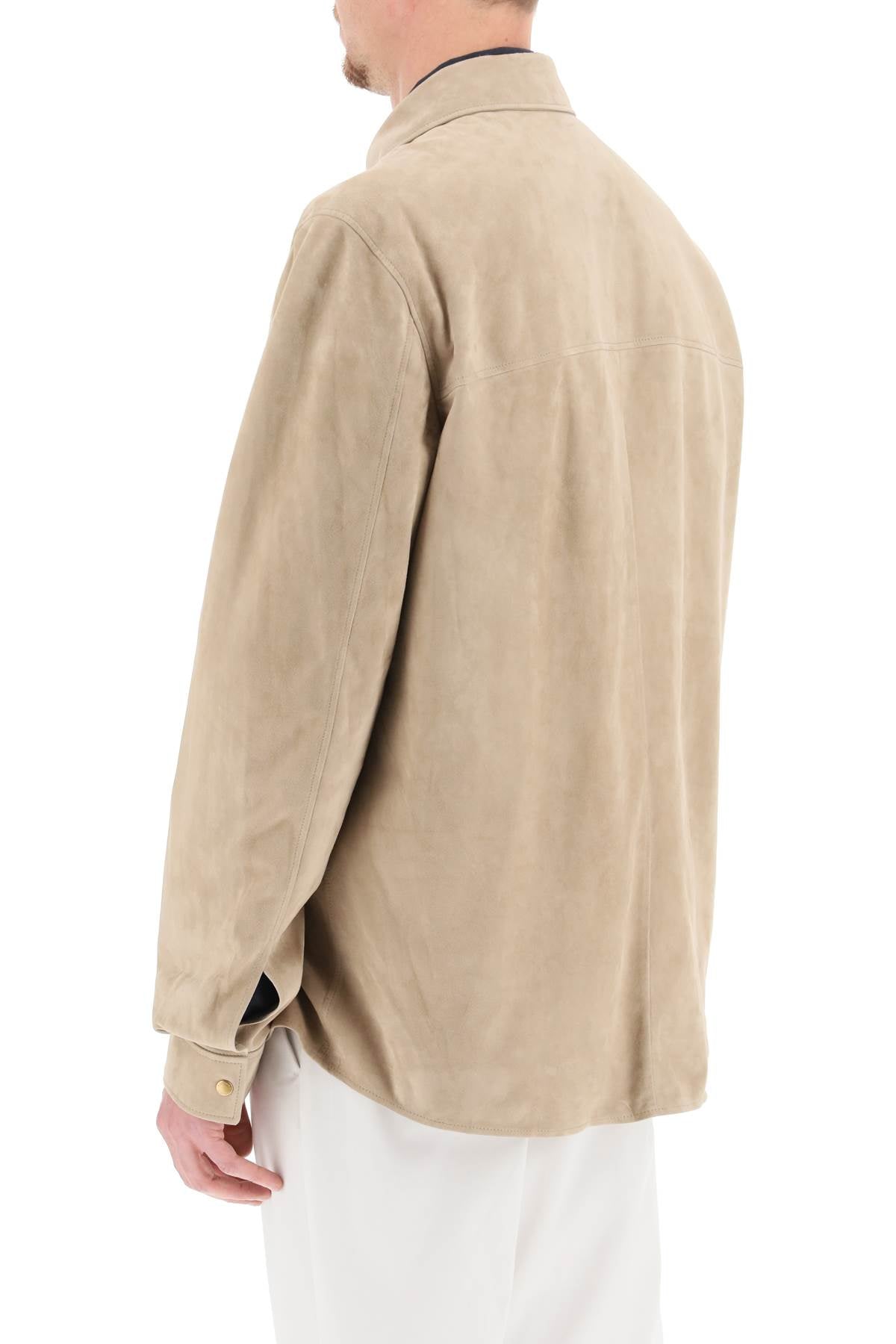 Agnona Suede Overshirt   Beige